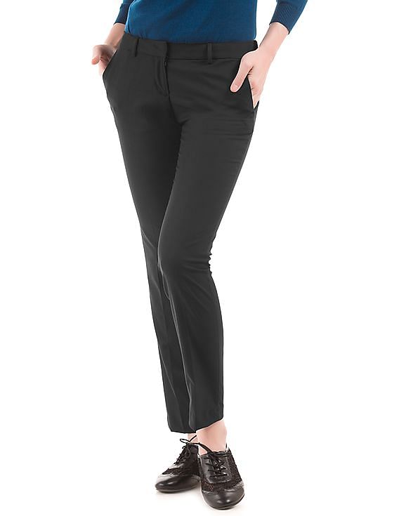 Flared trousers with creases black - Women | BALMAIN
