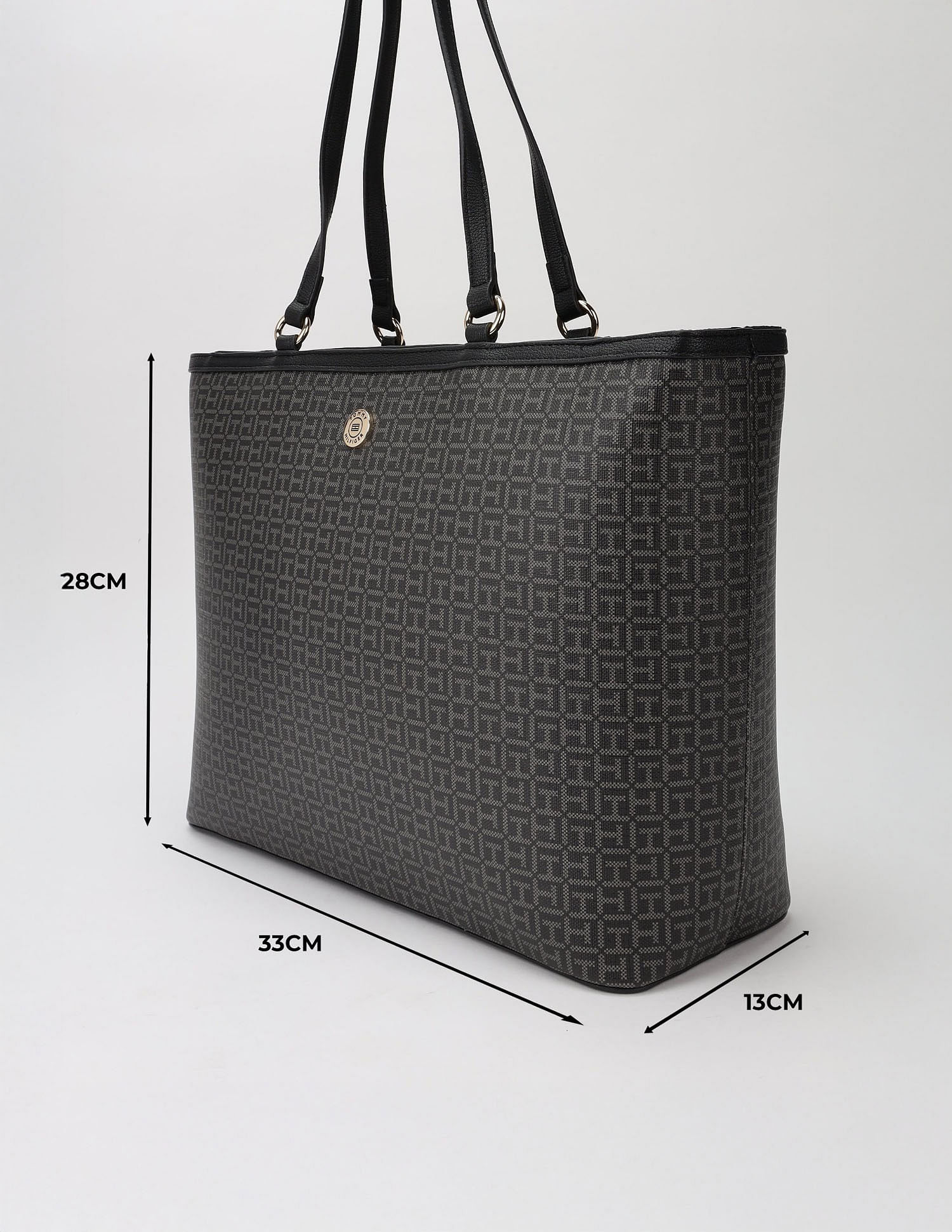 Tommy Hilfiger Logo Black Pvc Tote Bag