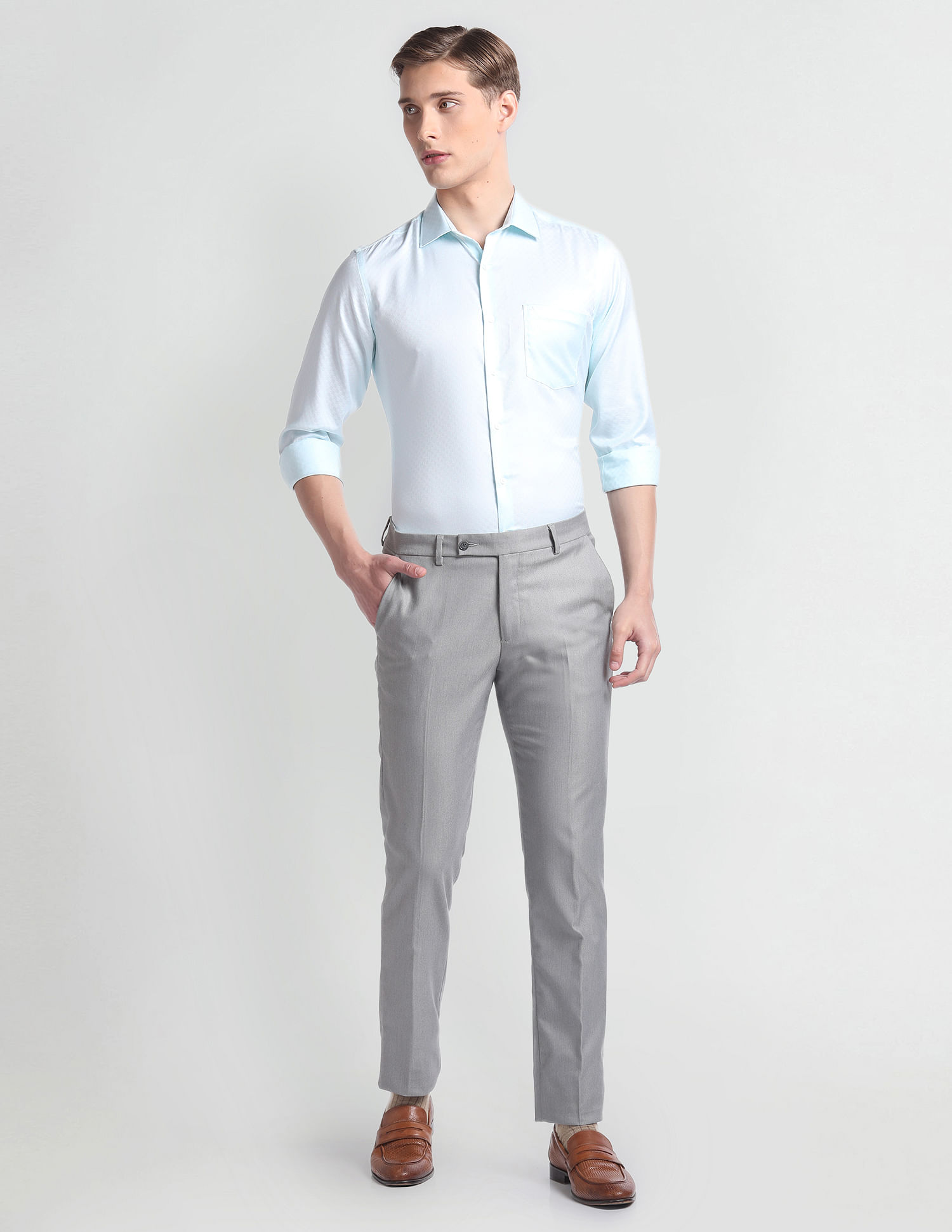 Arrow Pure Cotton Auto Press Shirt