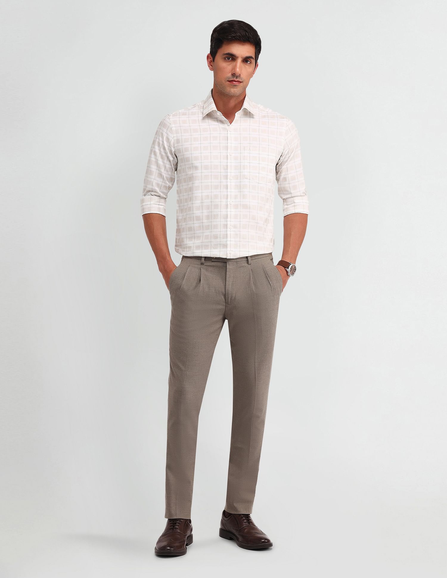 Arrow Manhattan Slim Fit Checked Shirt