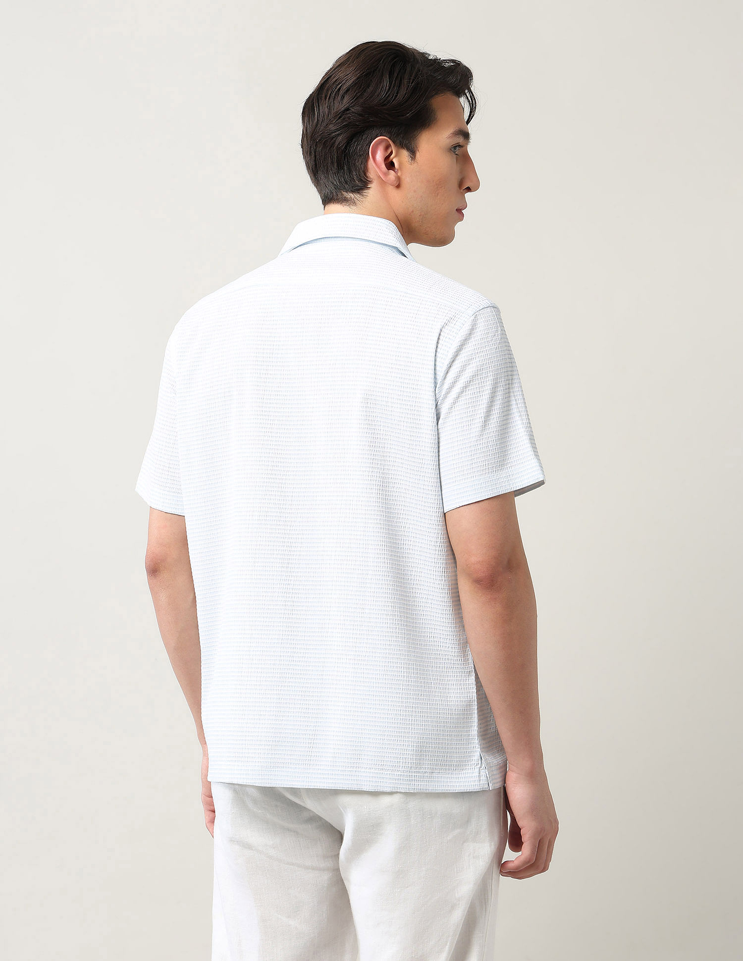 Arrow Textured Relaxed Fit Cuban Shirt