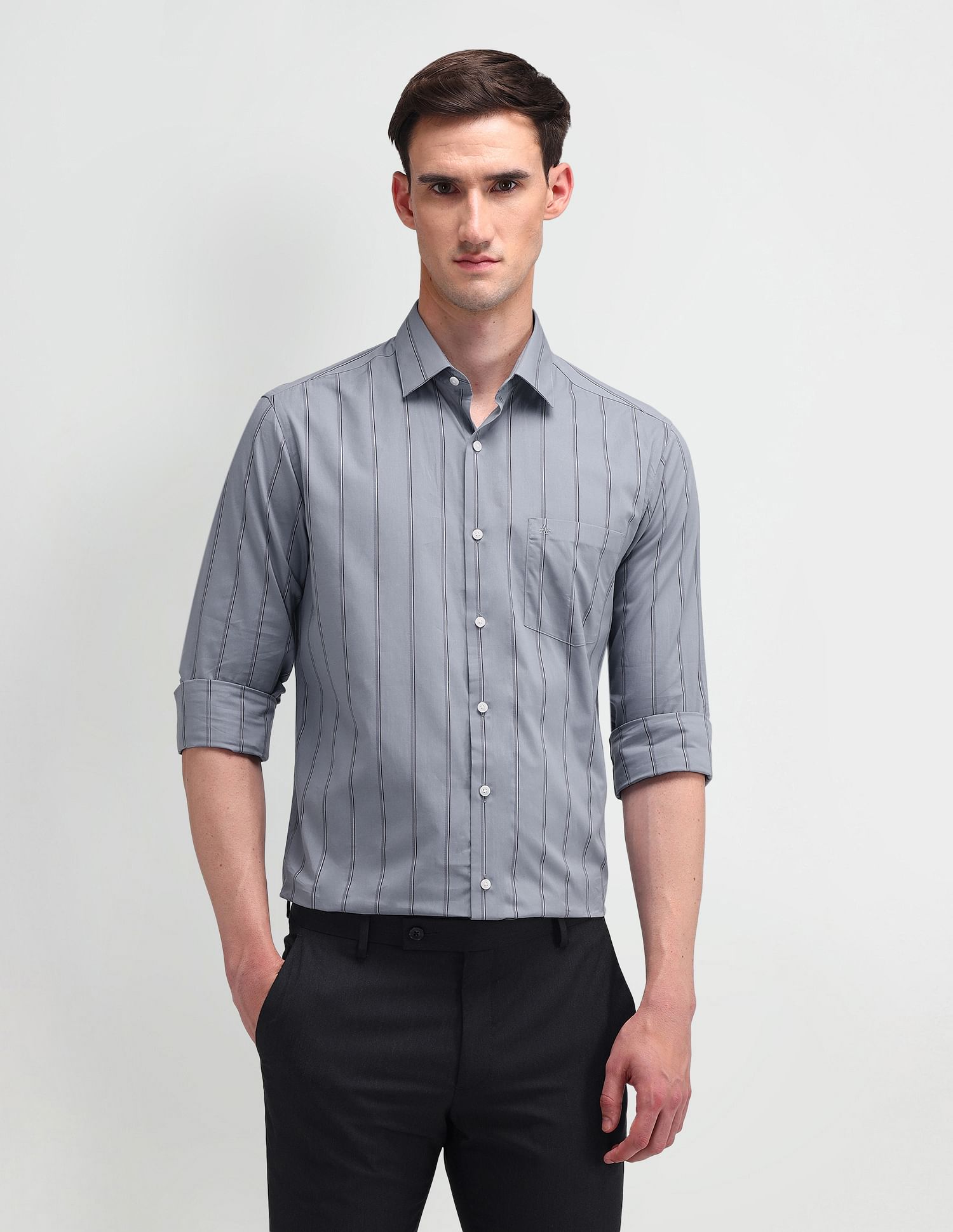 Arrow Brooklyn Fit Vertical Striped Shirt