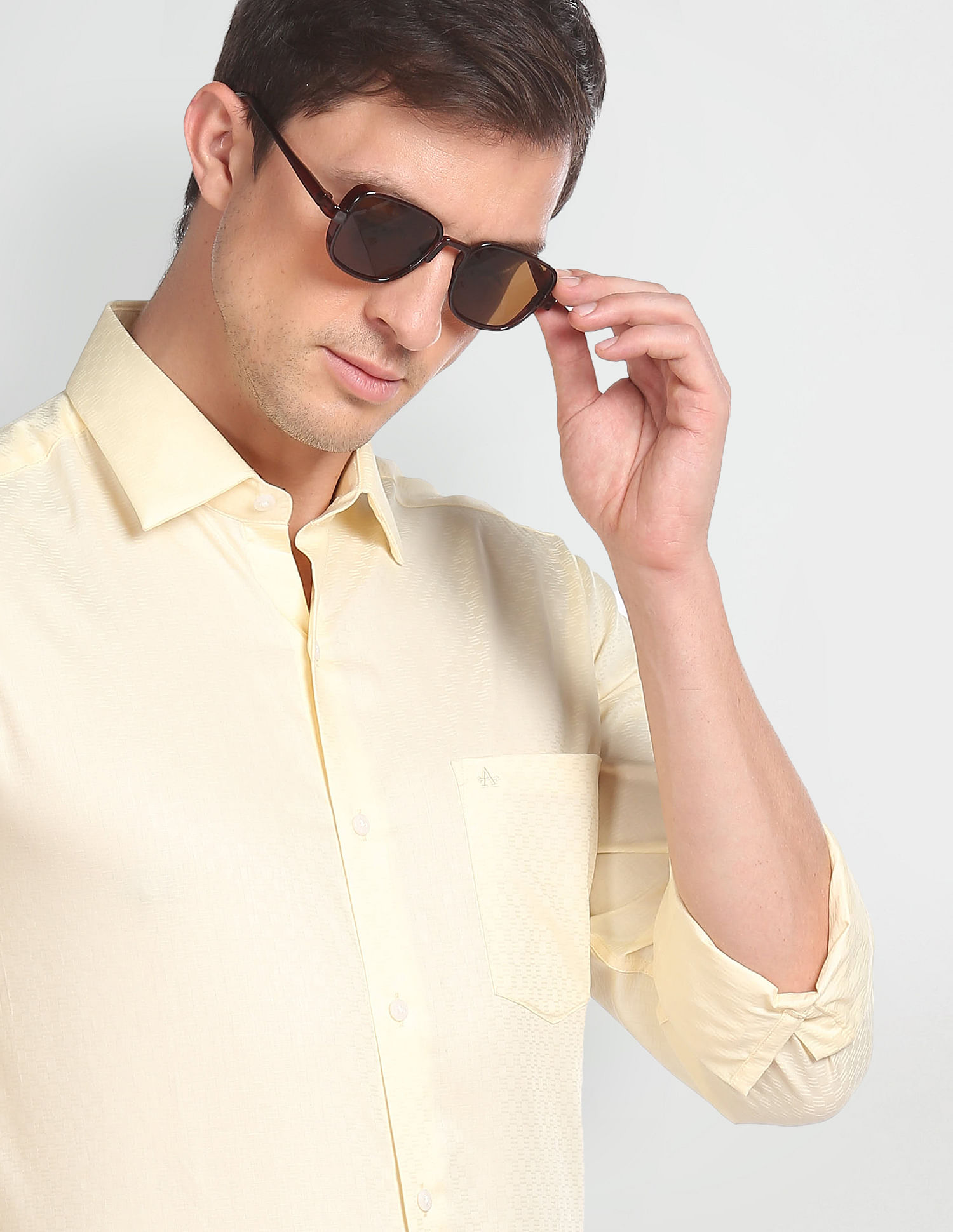Arrow Pure Cotton Patterned Weave Shirt