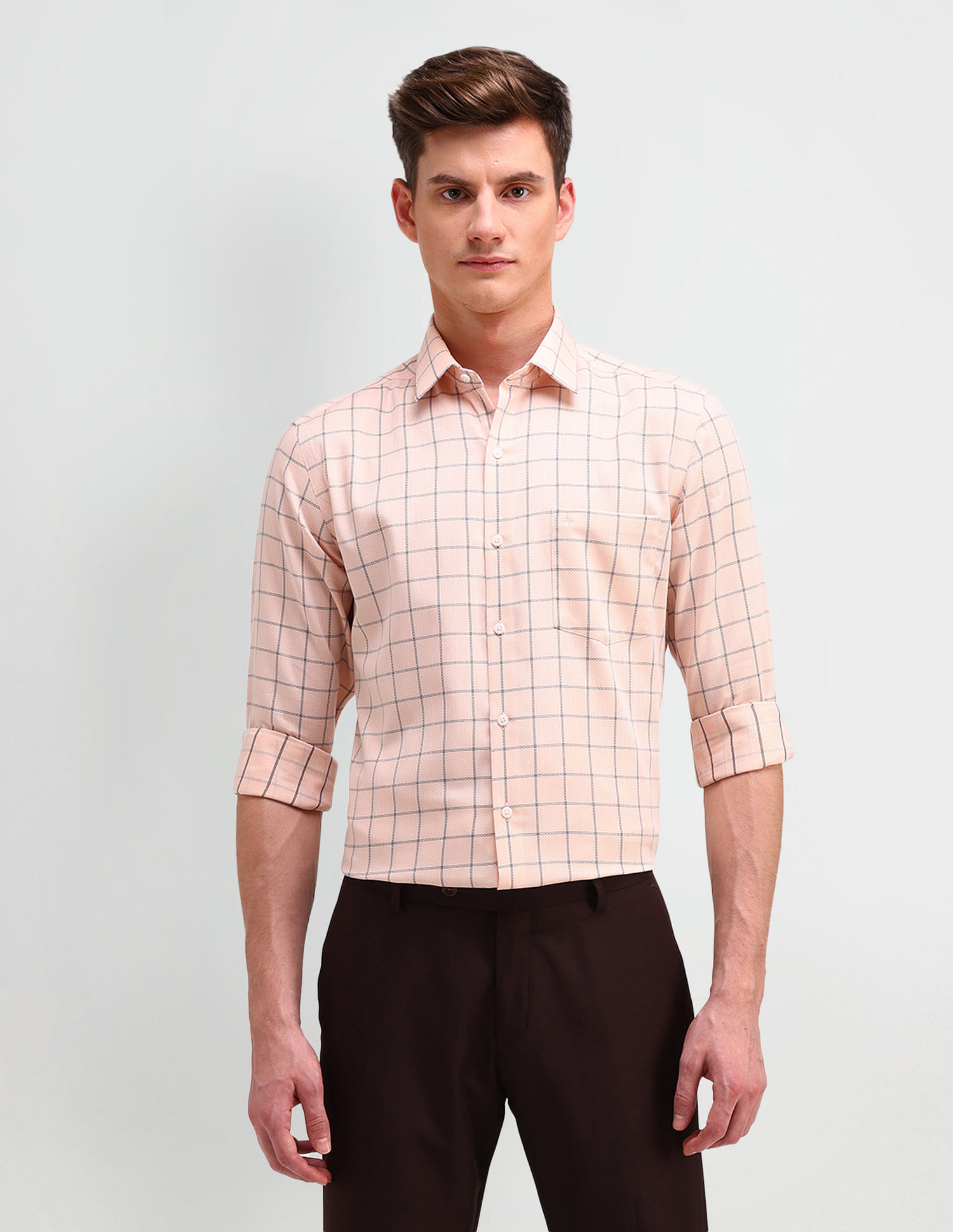 Arrow Slim Fit Windowpane Checked Shirt