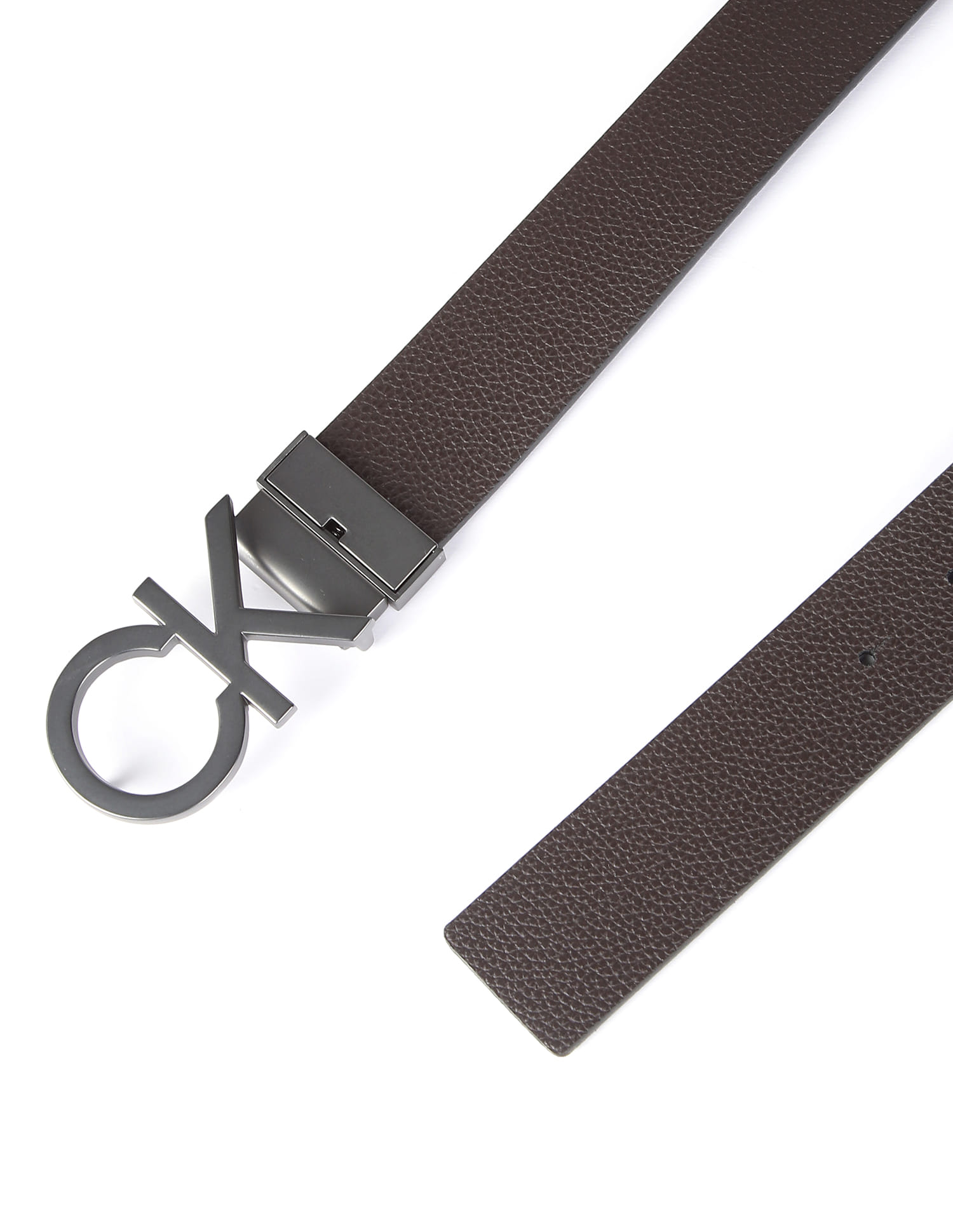 Buy Calvin Klein Jeans Men Black And Dark Brown Adjustable Buckle - Main Image