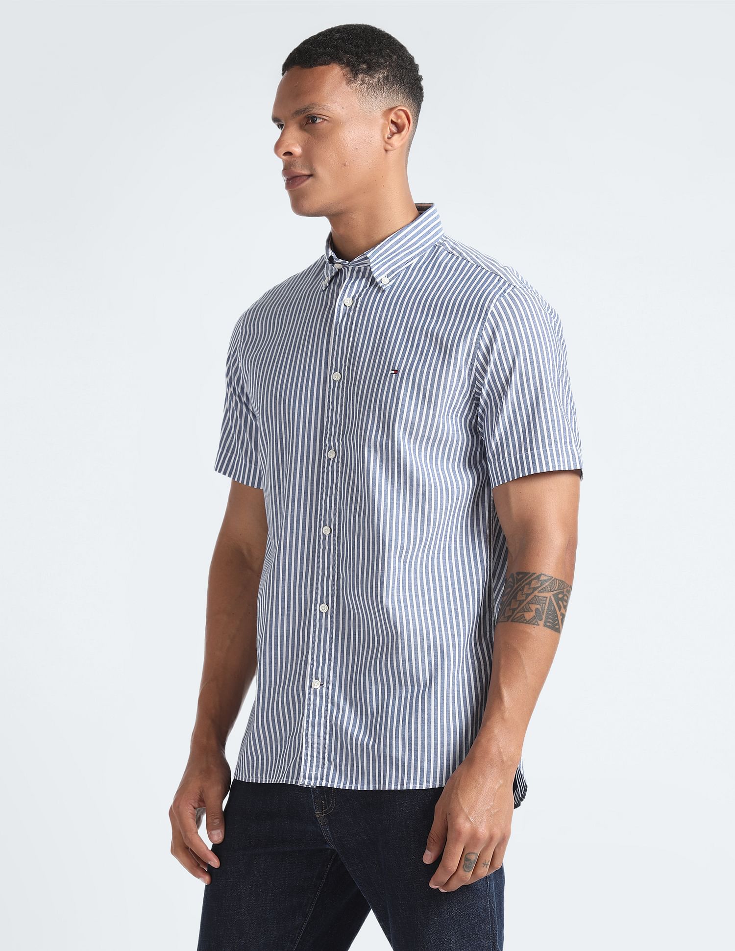Tommy Hilfiger Classic Vertical Stripe Linen Shirt