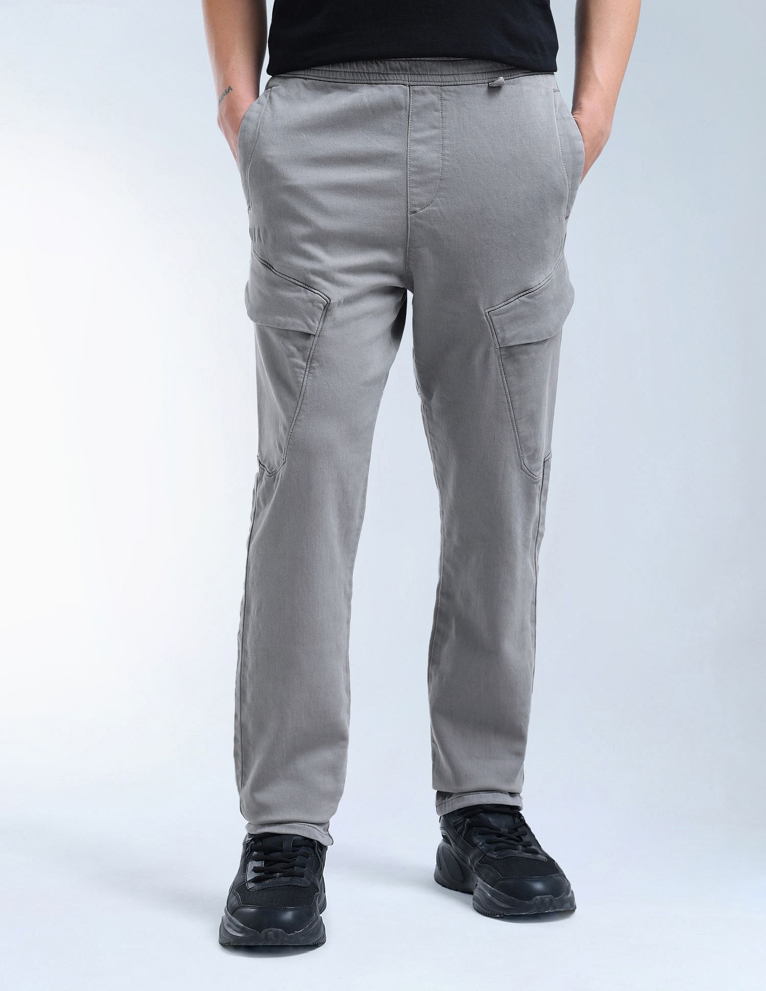Flying Machine Slim Jogger Fit Solid Trousers