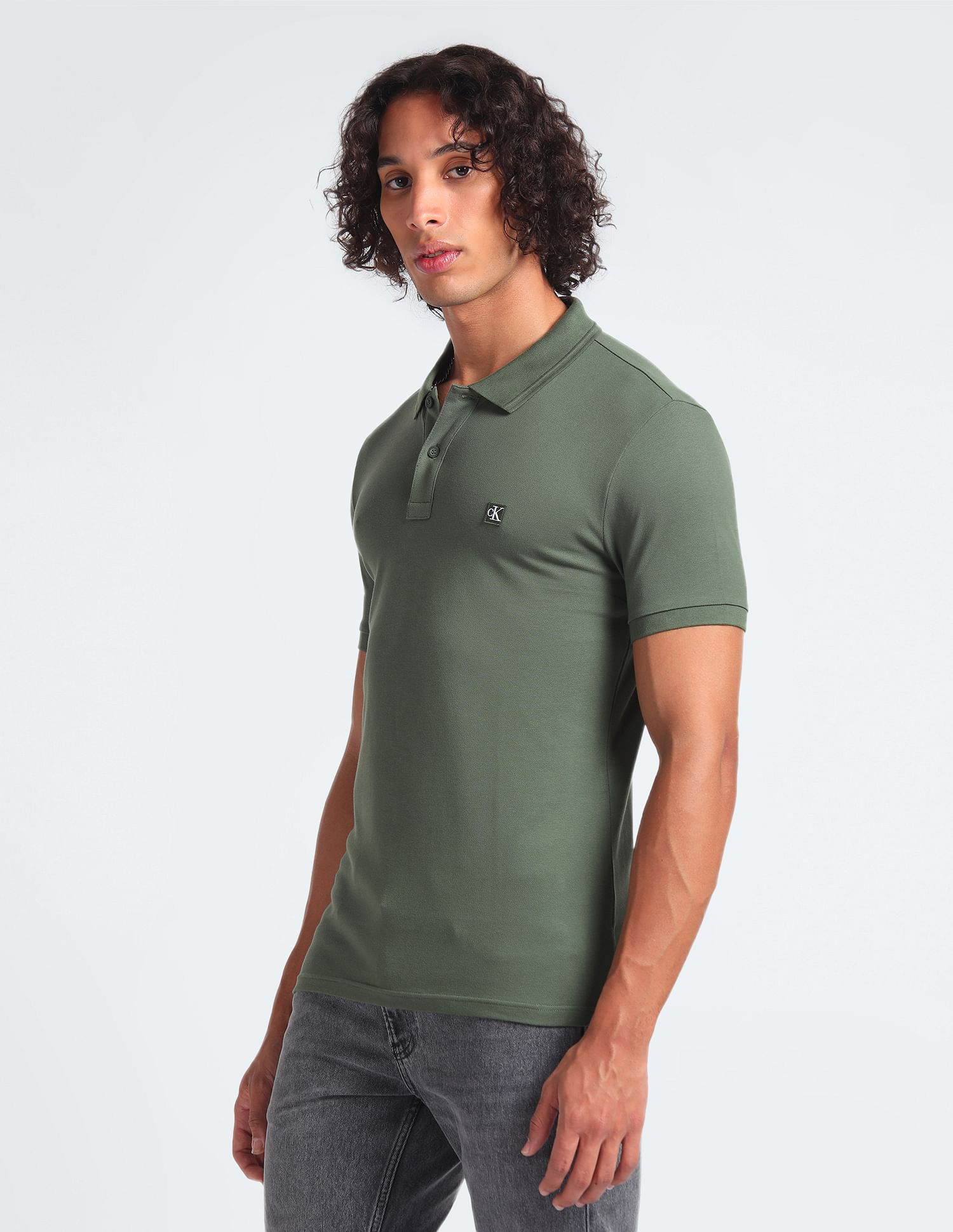 Calvin Klein Badge Logo Slim Polo Shirt