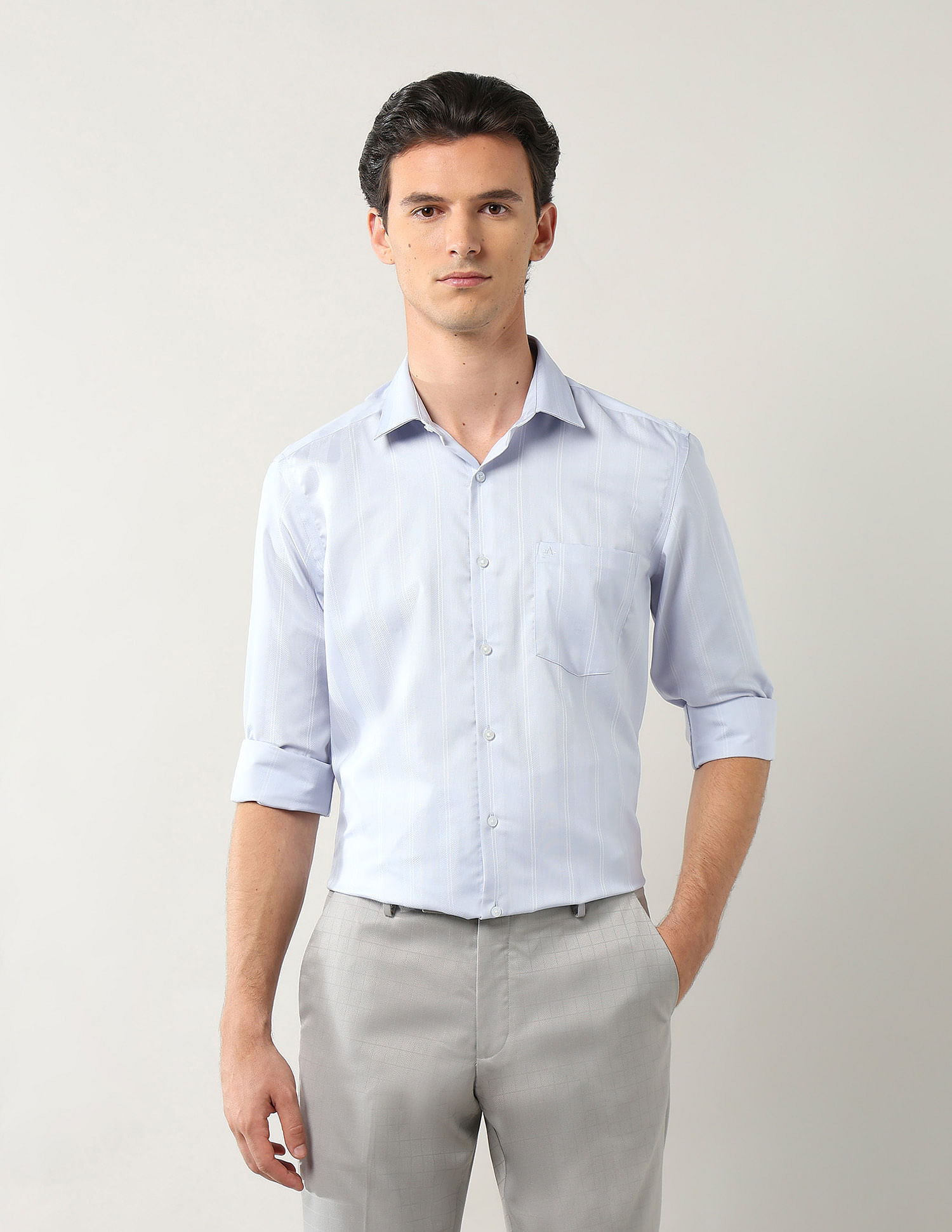 Arrow Vertical Striped Pure Cotton Shirt