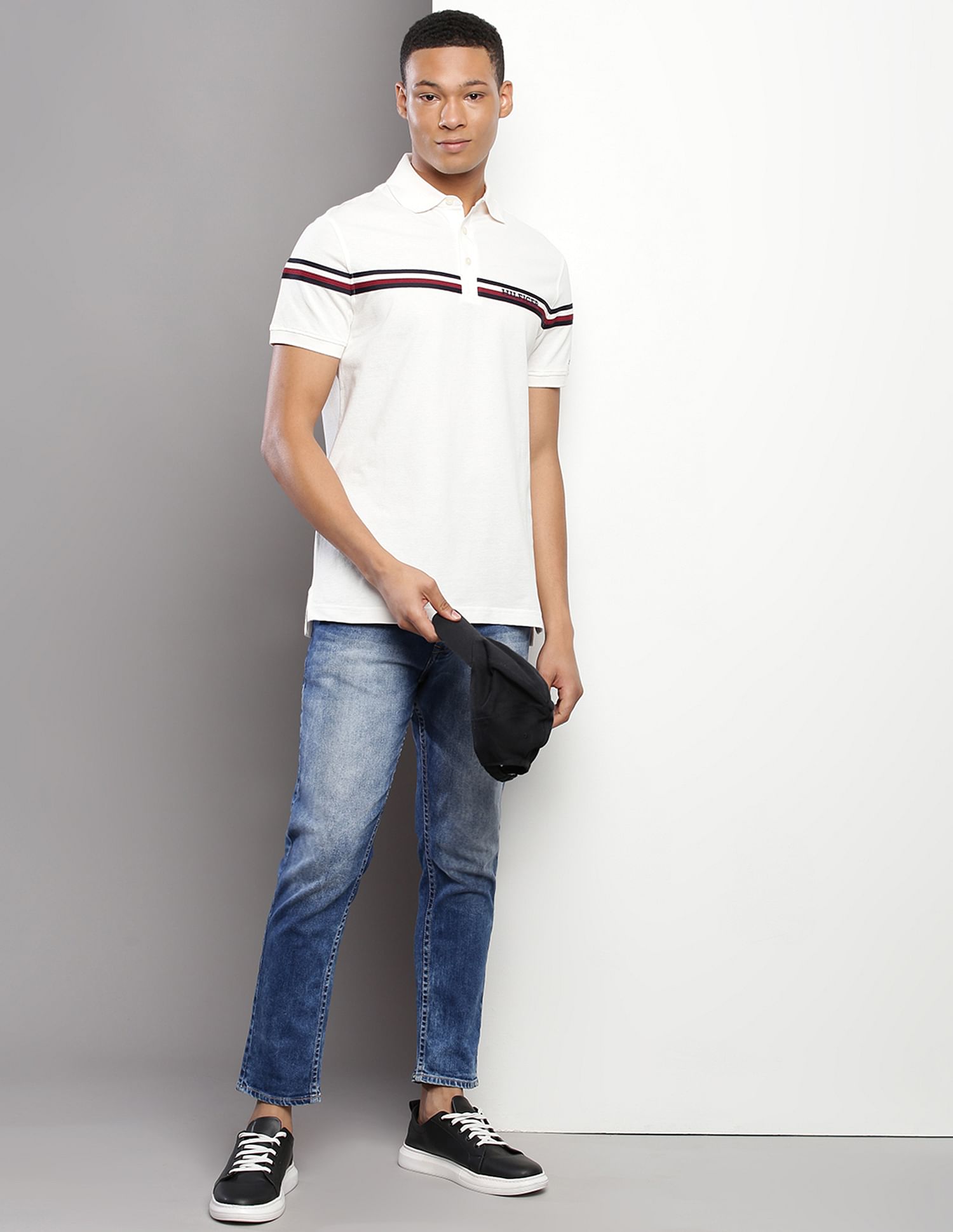 Tommy Hilfiger Transitional Cotton Brand Stripe Polo Shirt
