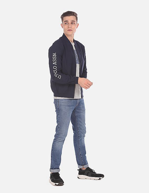 U.S. Polo Assn. Men Navy Solid Bomber Jacket