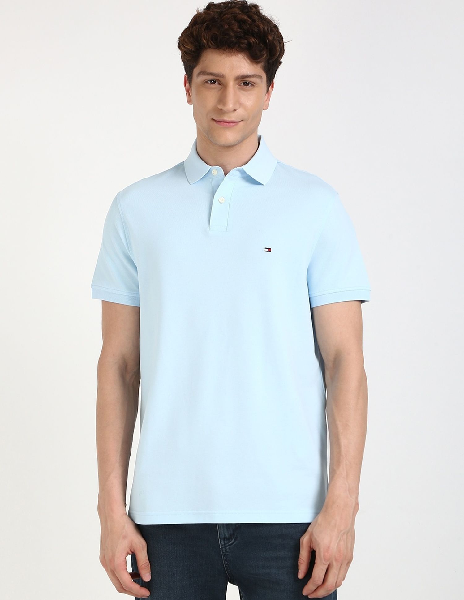Tommy Hilfiger Solid Regular-Fit Cotton Polo Shirt