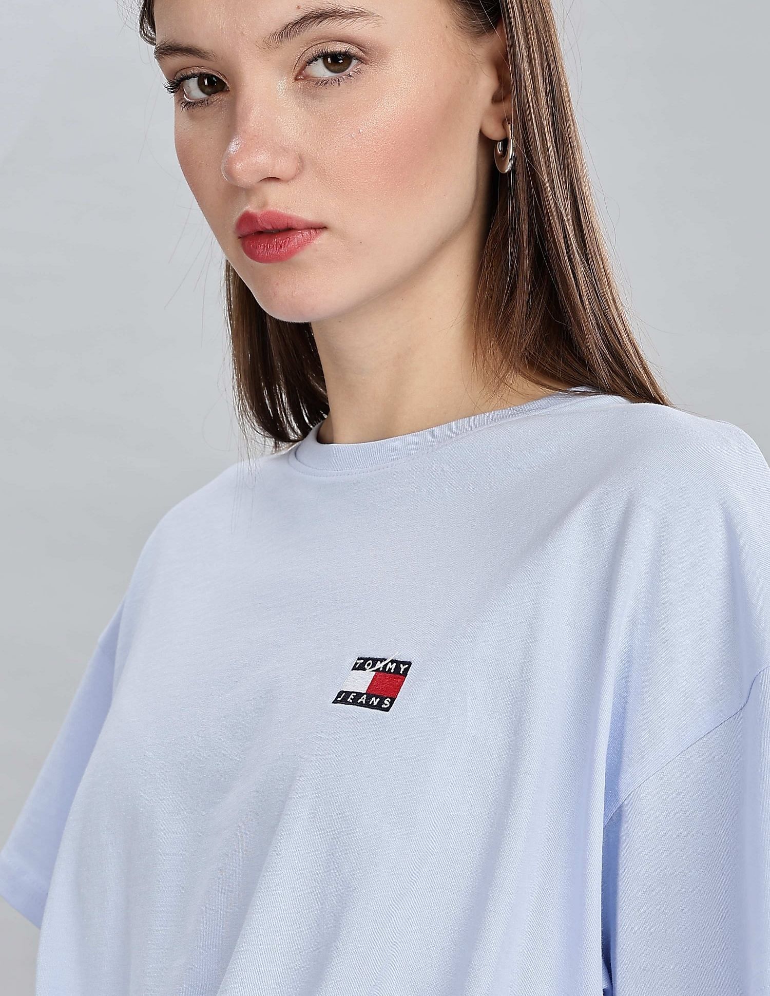 Tommy Hilfiger Womens Blue Solid T-Shirts