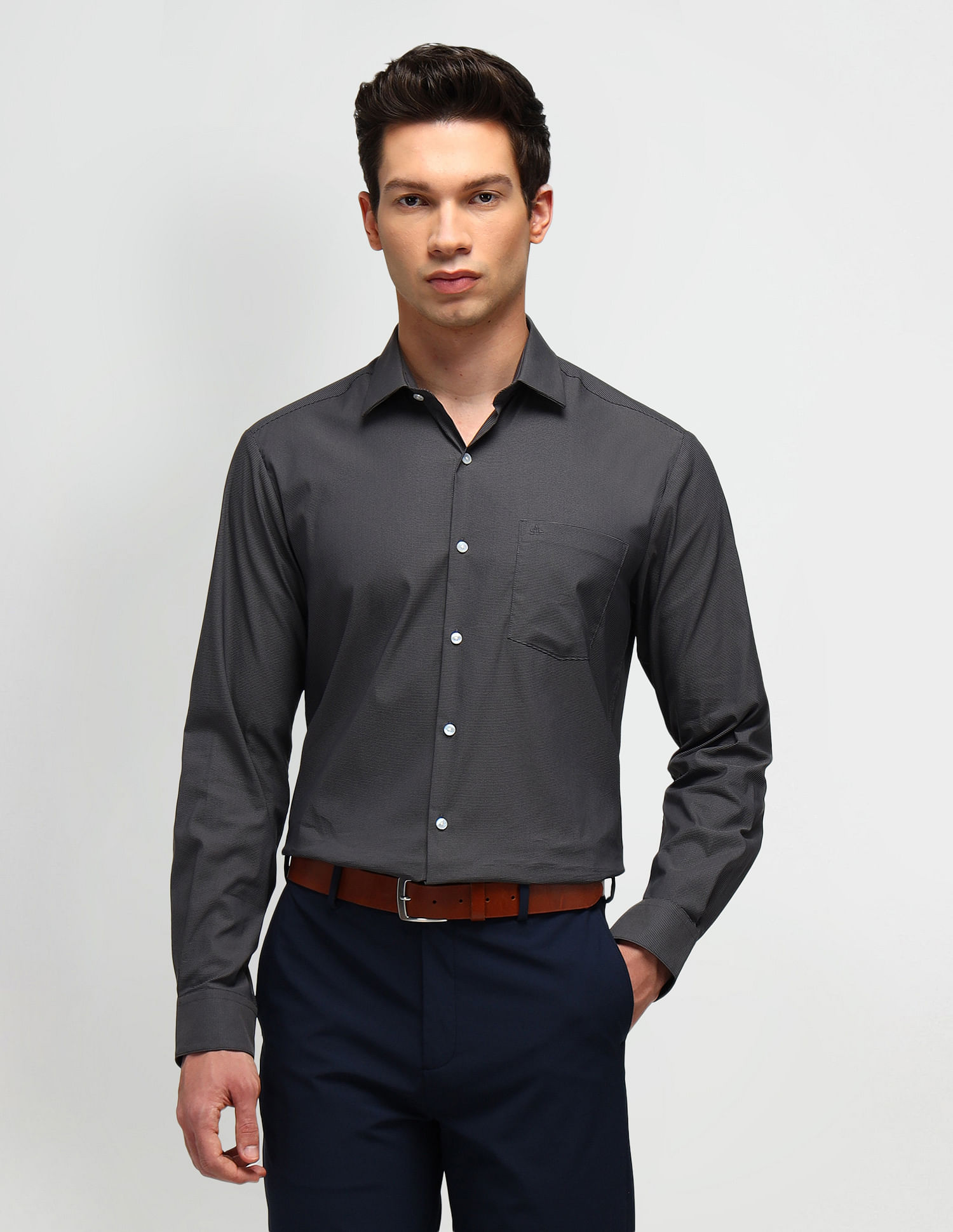 Arrow Slim Fit Dobby Solid Pattern Shirt