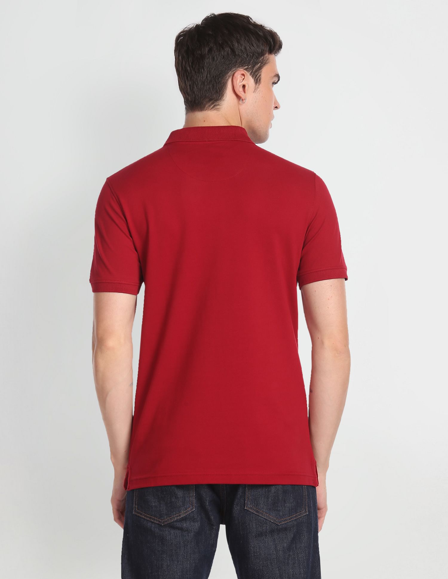Flying Machine Solid Pique Polo Shirt