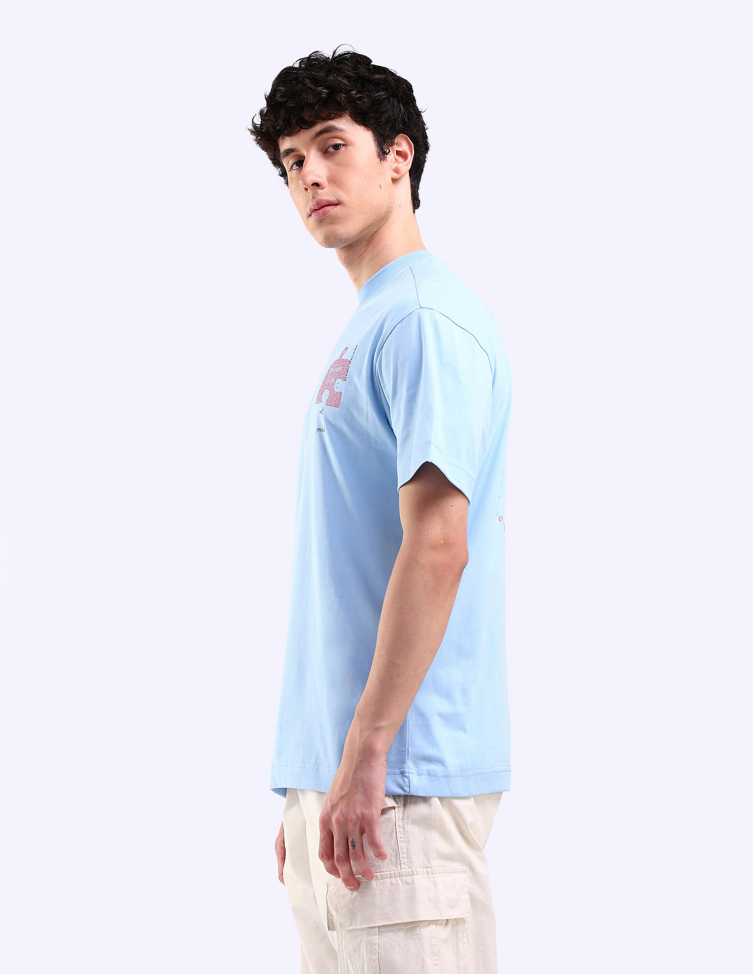 Flying Machine Graphic Print Cotton T-Shirt