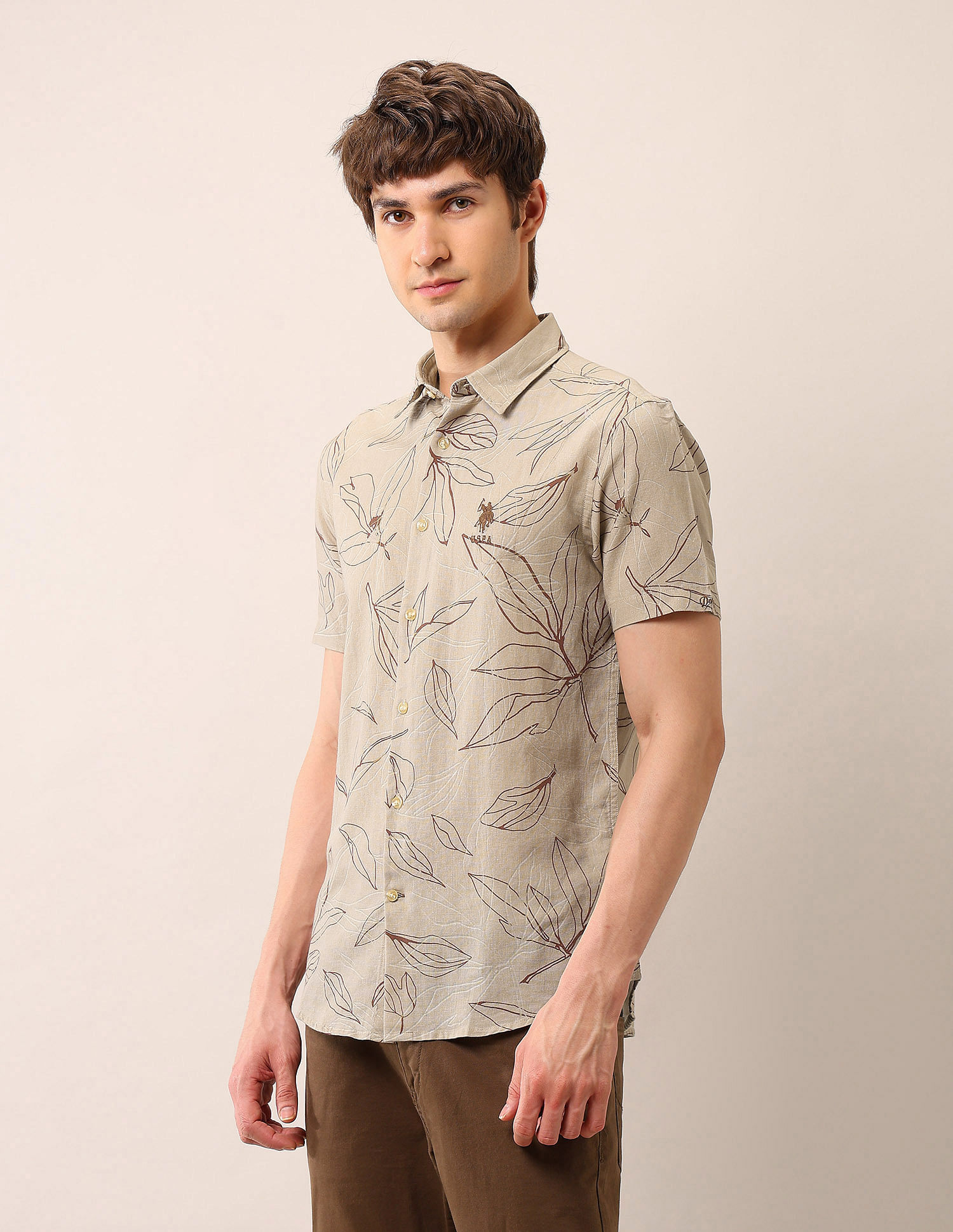 U.S. Polo Assn. Denim Co. Tropical Printed Regular Fit Shirt