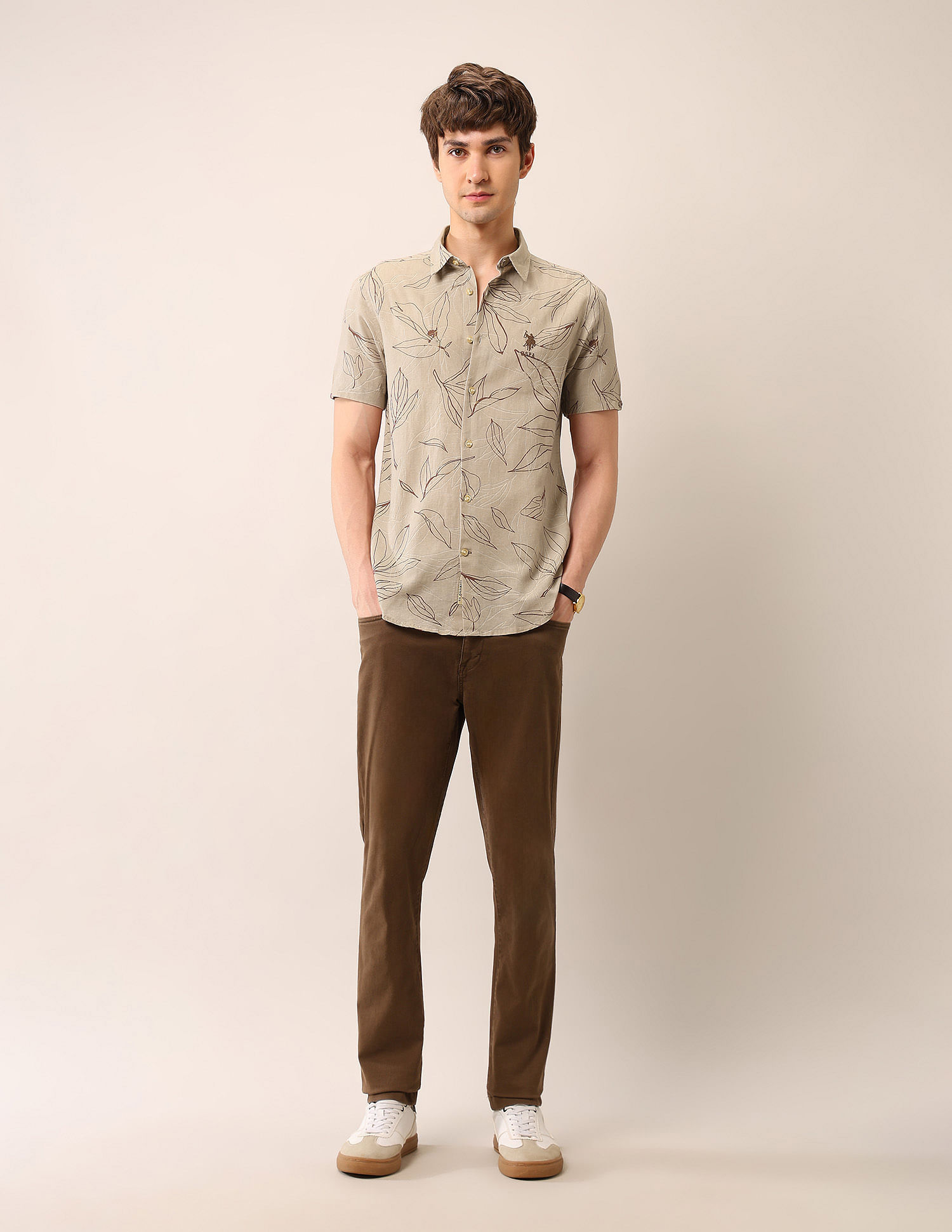 U.S. Polo Assn. Denim Co. Tropical Printed Regular Fit Shirt