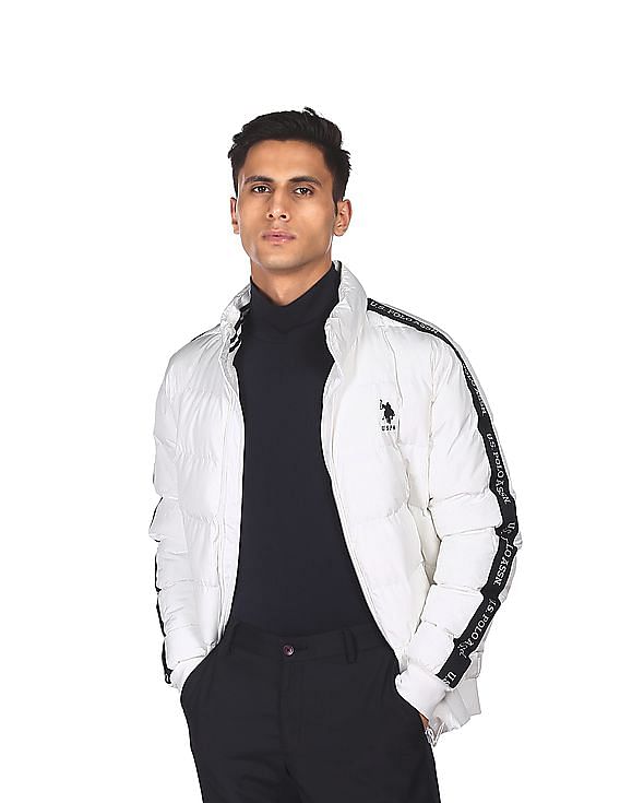 Buy U.S. Polo Assn. High Neck Solid Polyester Padded Jacket - NNNOW.com