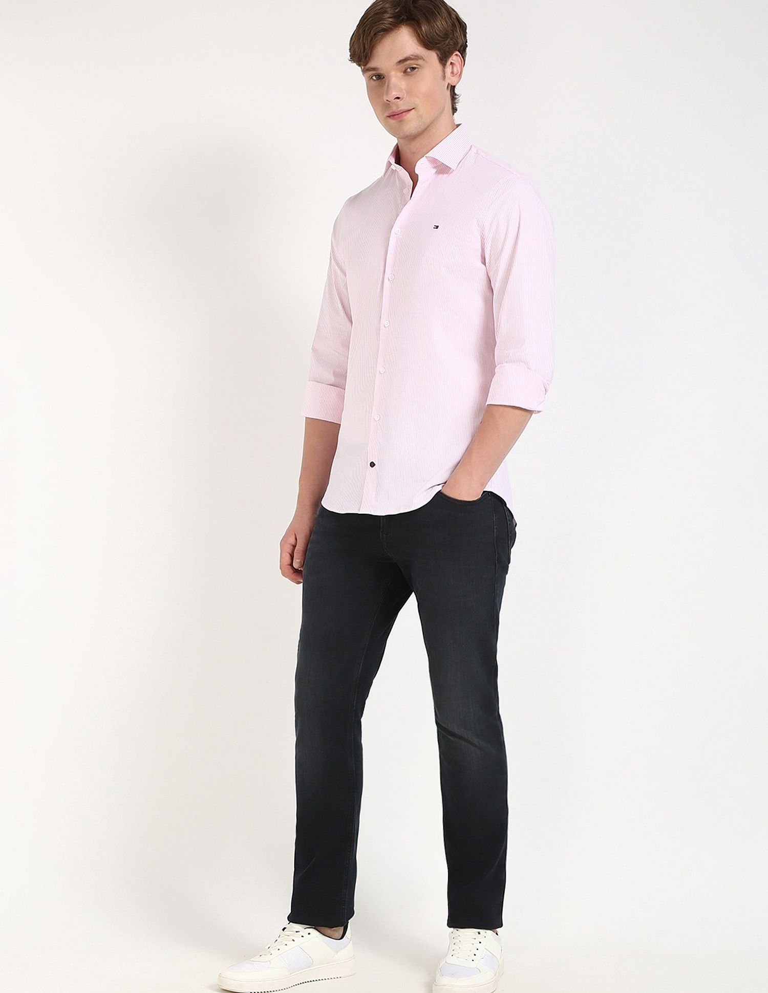 Tommy Hilfiger Striped Slim-Fit Poplin Woven Shirt