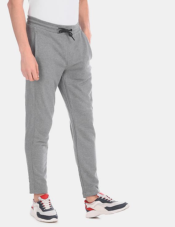 Buy Calvin Klein Men Grey Embroidered Logo Heathered Sweatpants NNNOW