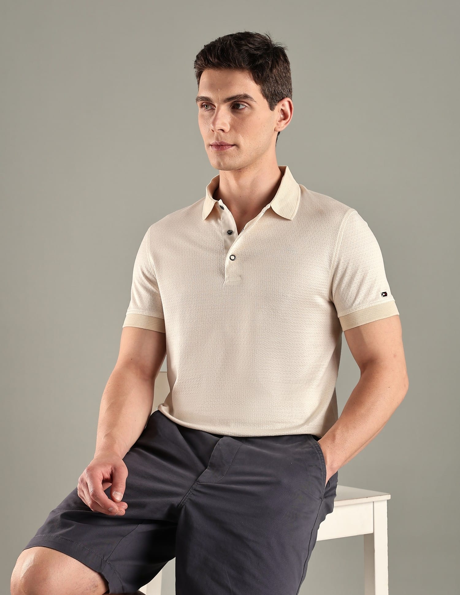 Buy Tommy Hilfiger Slim-Fit Textured Cotton Polo-T-Shirt - NNNOW.com
