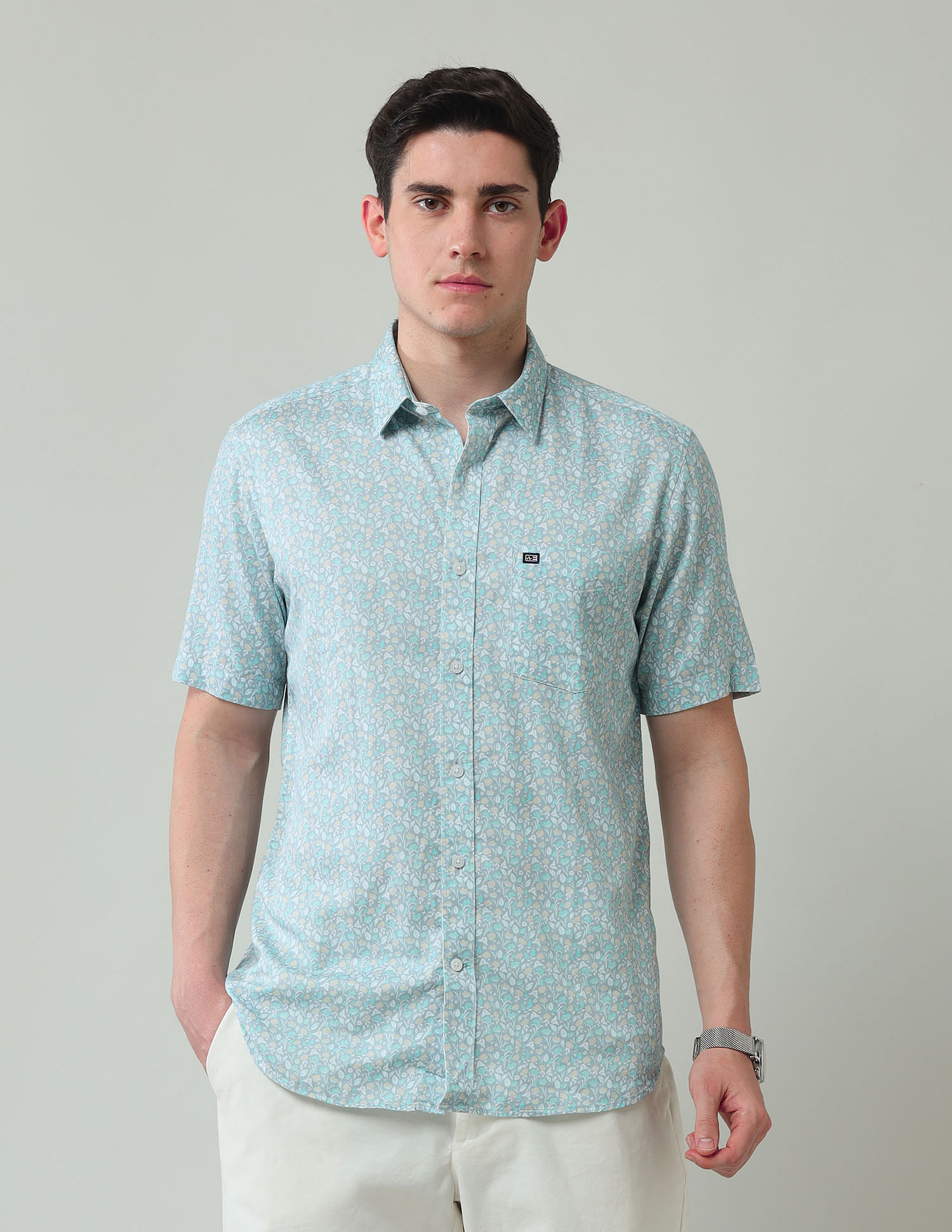 Arrow Sport Floral Pattern Regular Fit Shirt