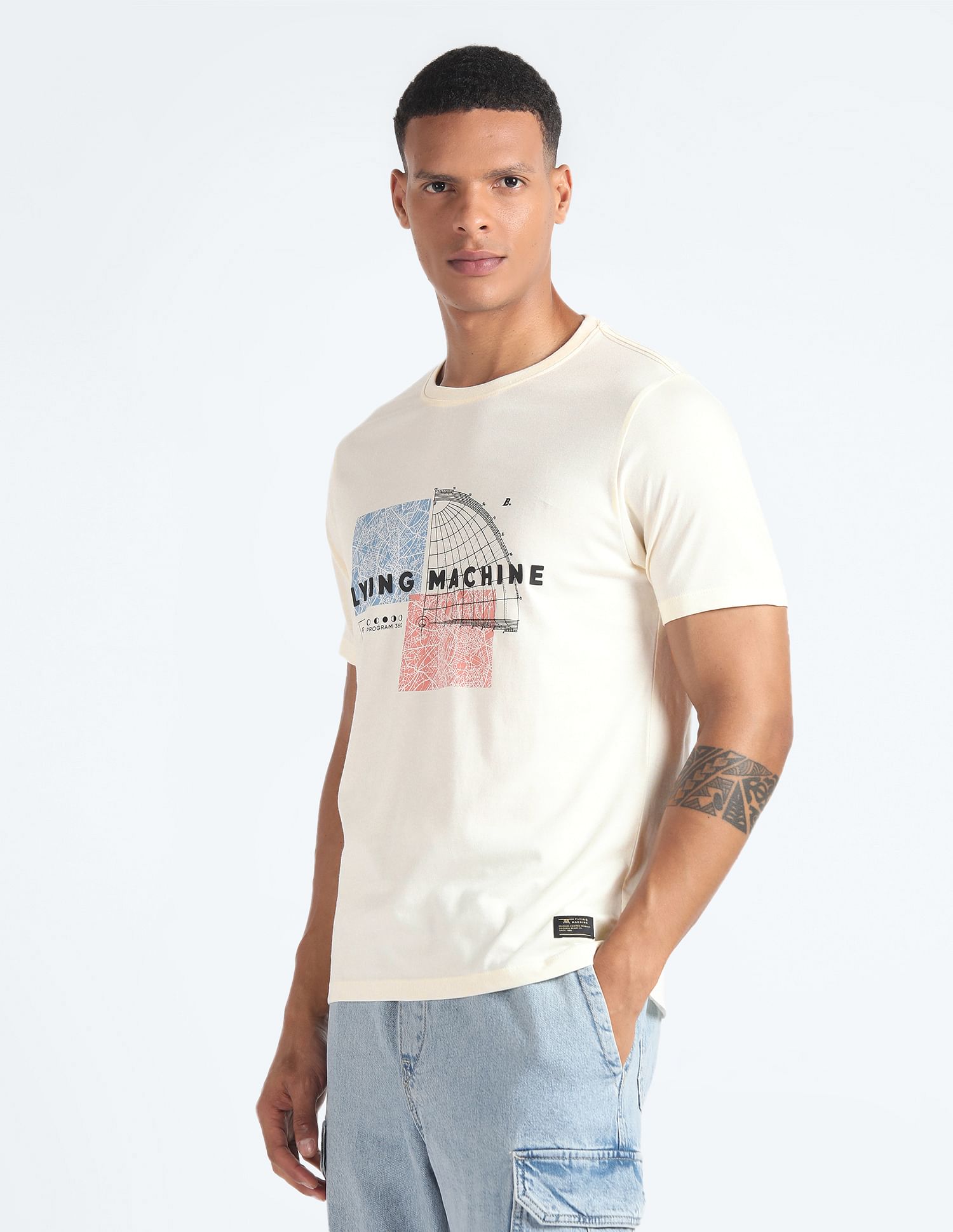 Flying Machine Brand Print Cotton T-Shirt
