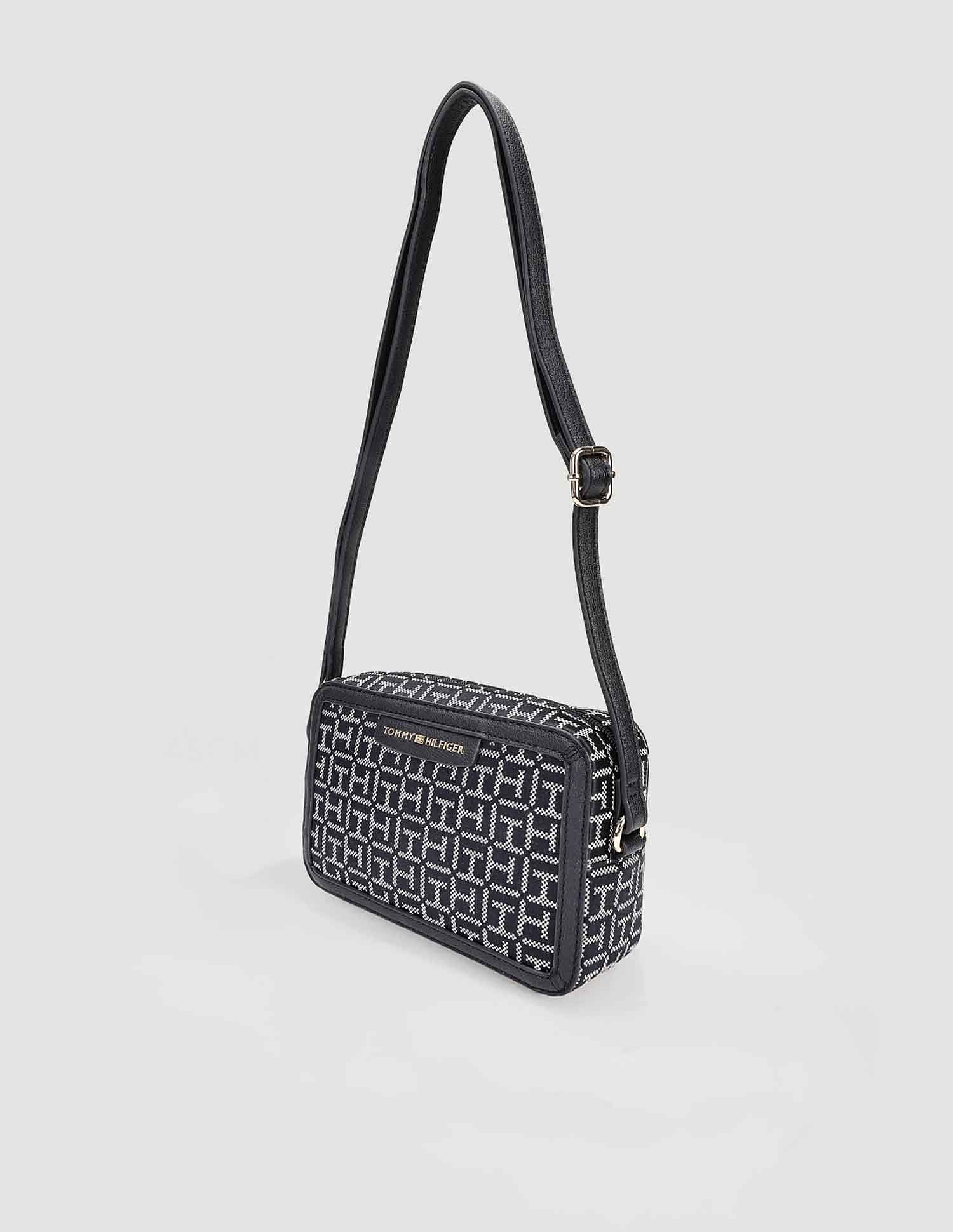 Tommy Hilfiger Printed Blue Polyester Sling Bags