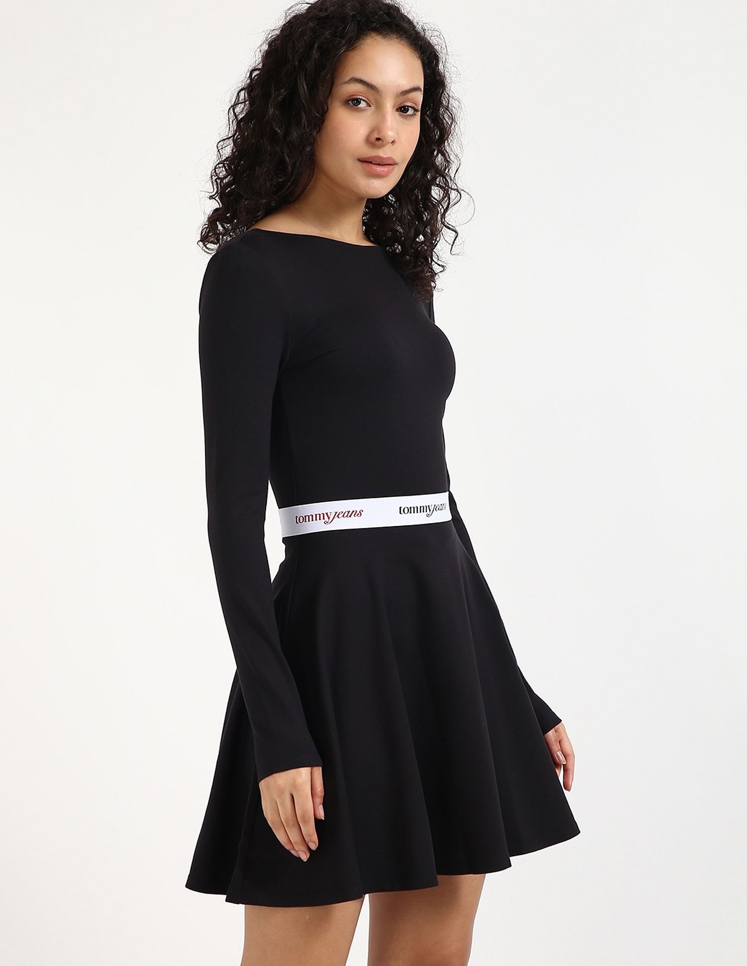 Tommy Hilfiger Cotton Boat Neck Skater Dress