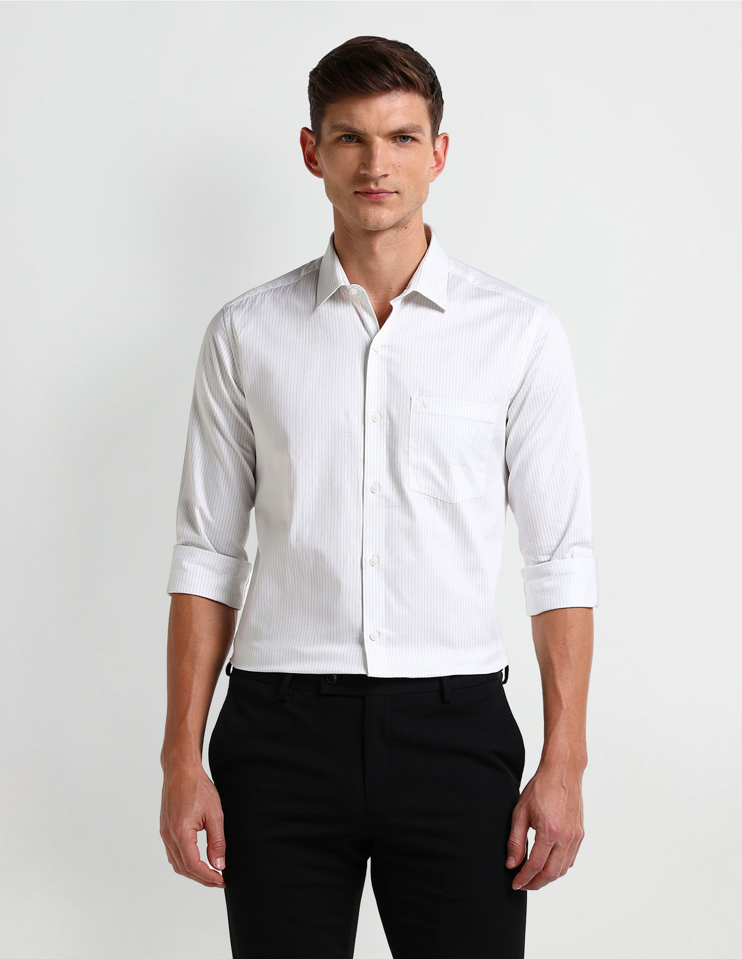 Arrow Manhattan Slim Pinstriped Shirt