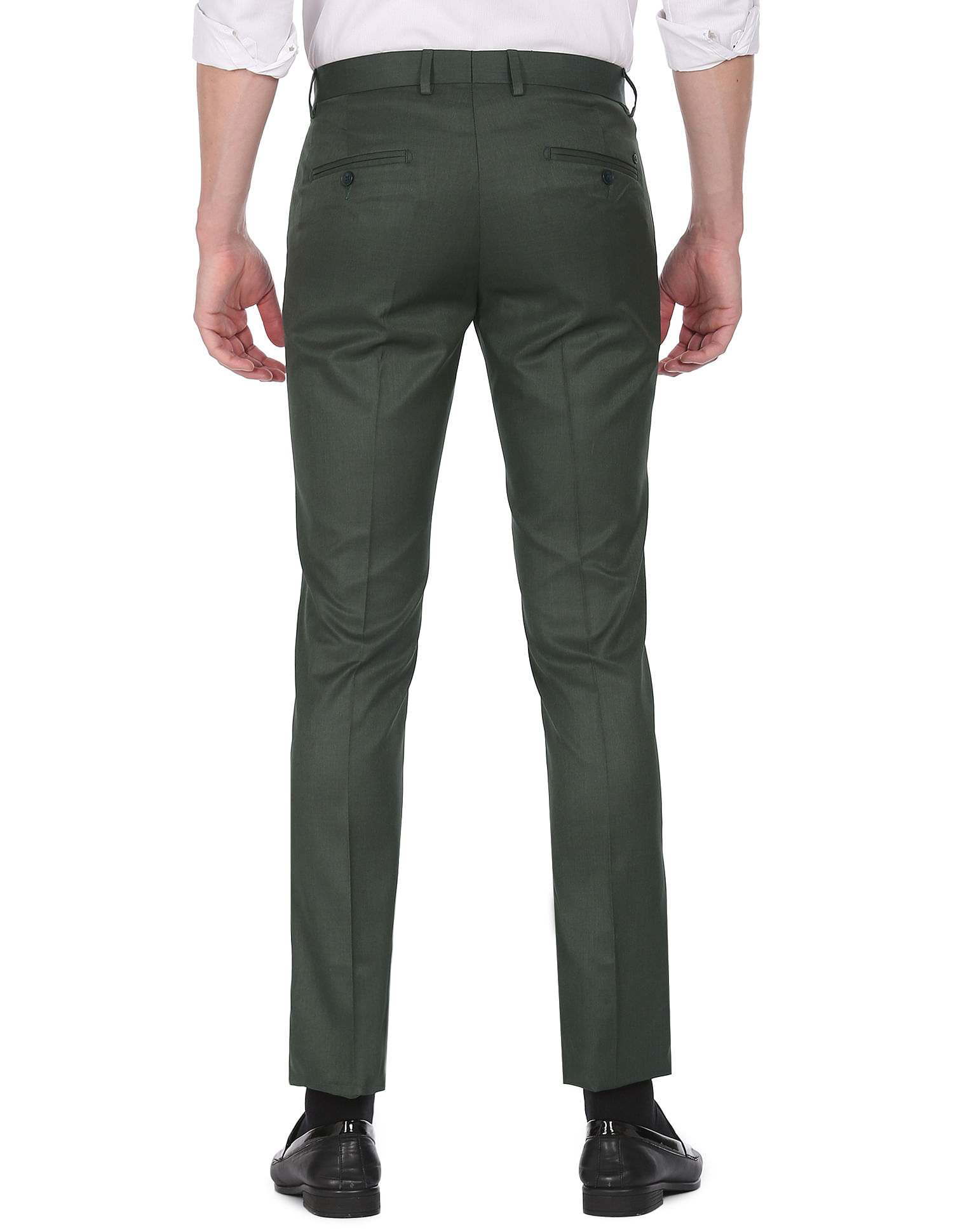 Olive Green Mens Cotton Formal Pant