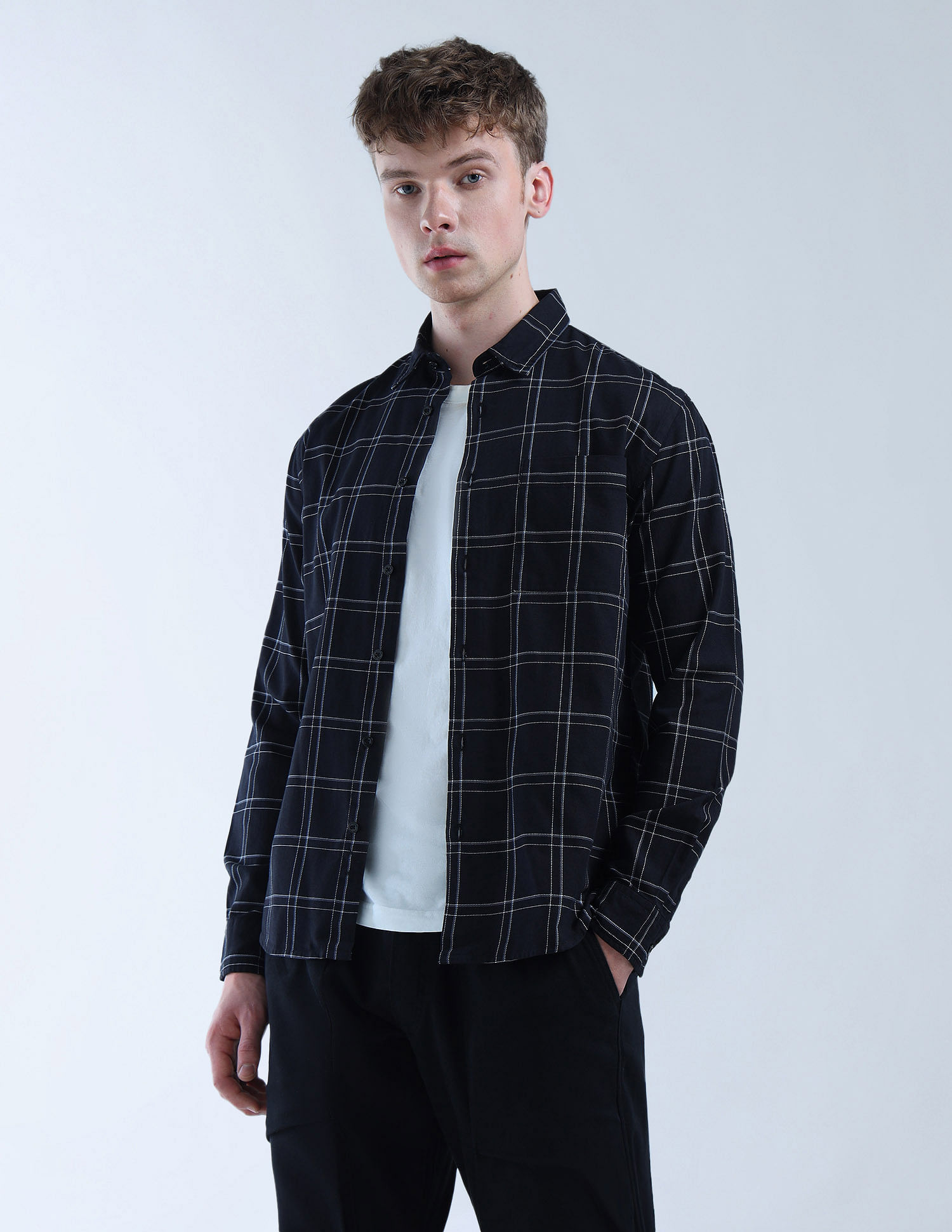 Flying Machine Grid Tattersall Checked Original Shirt