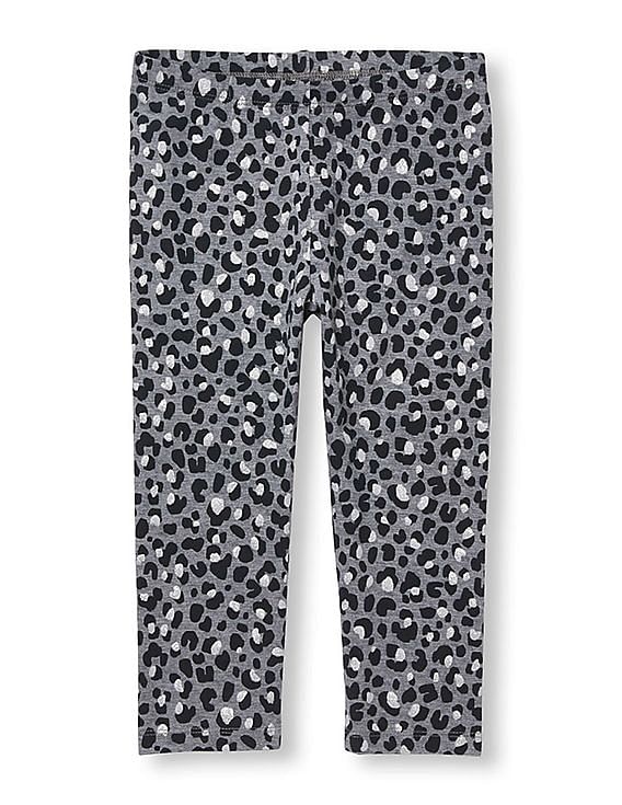 Black and Grey Leopard Print Leggings | Lauriebelles
