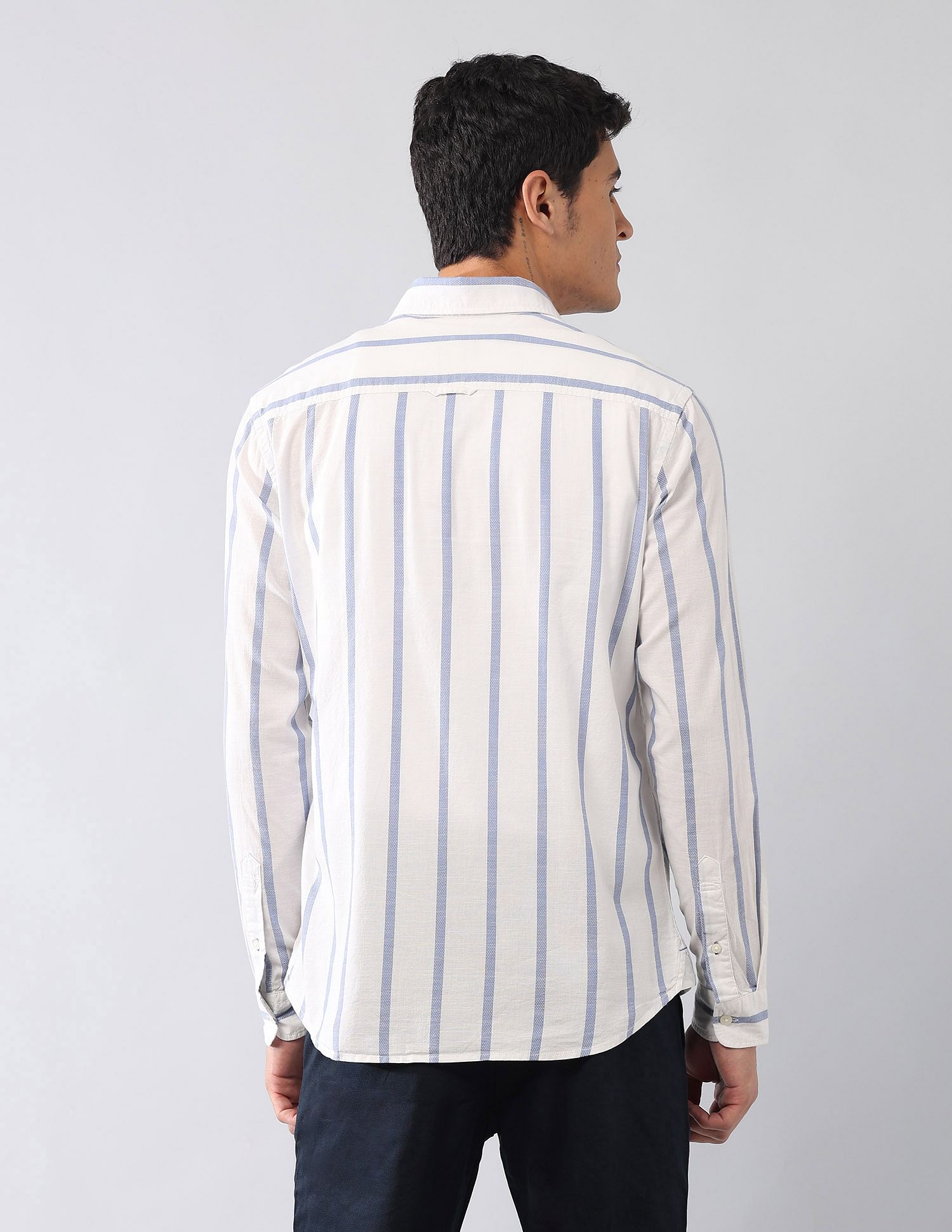 U.S. Polo Assn. Denim Co. Vertical Striped Dobby Regular Fit Shirt