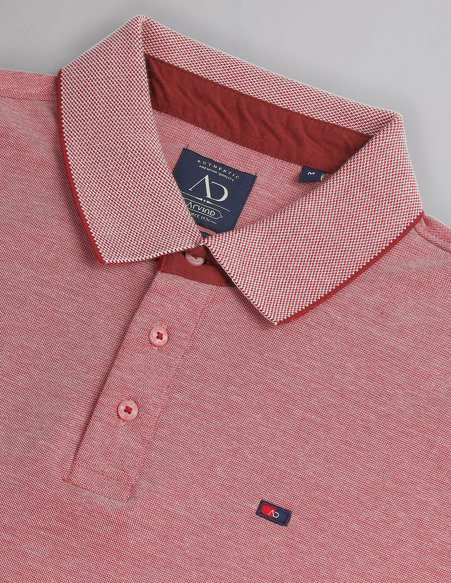 AD by Arvind Heathered Slim Fit Polo Shirt