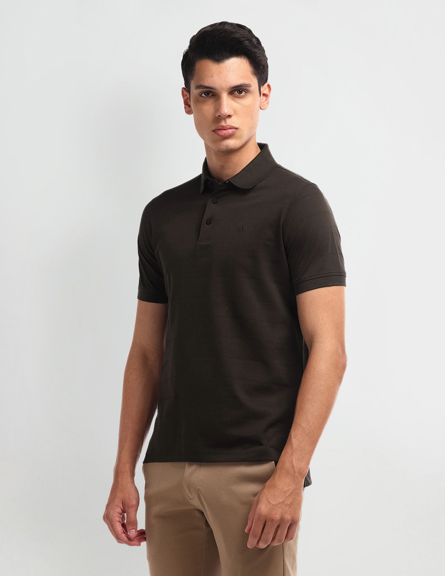 Arrow Horizontal Stripe Cotton Polo Shirt