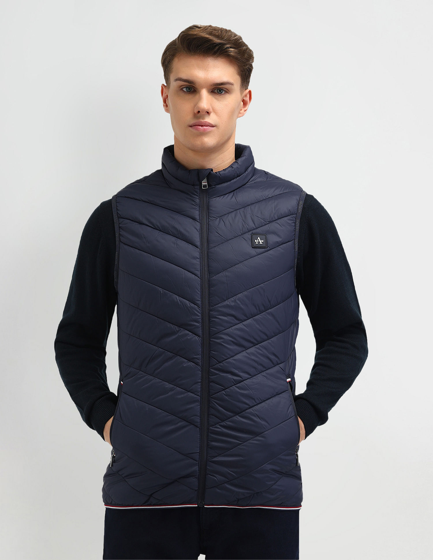Arrow Sport Solid Regular Fit Reversible Packable Jacket