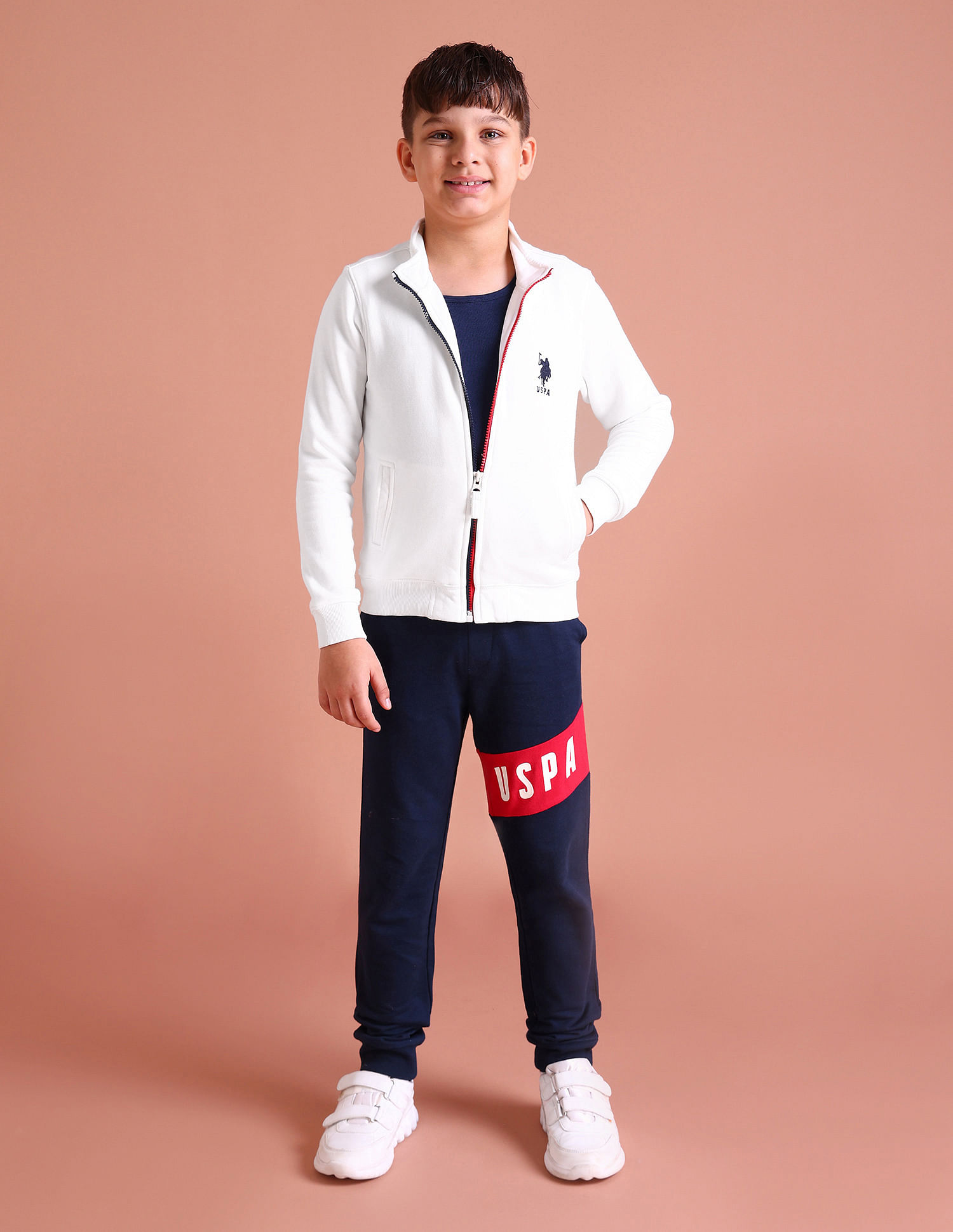 U.S. Polo Assn. Kids Mock Neck England Embroidered Sweatshirt