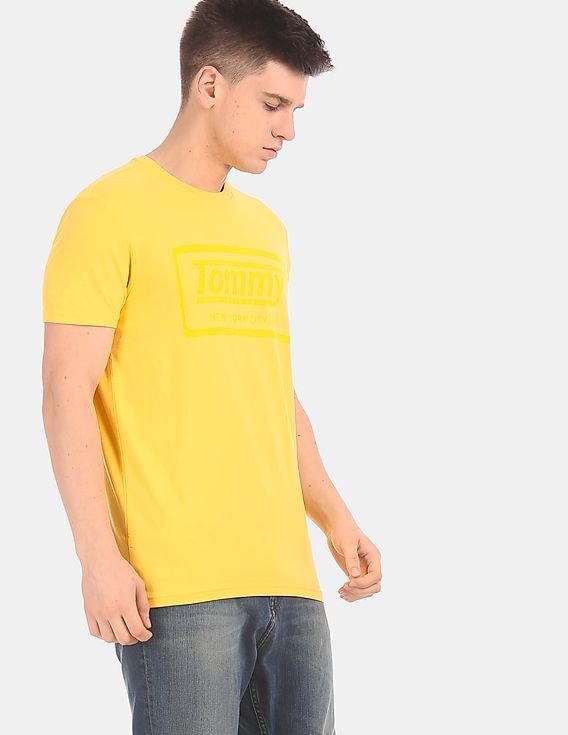 mens yellow slim fit shirt