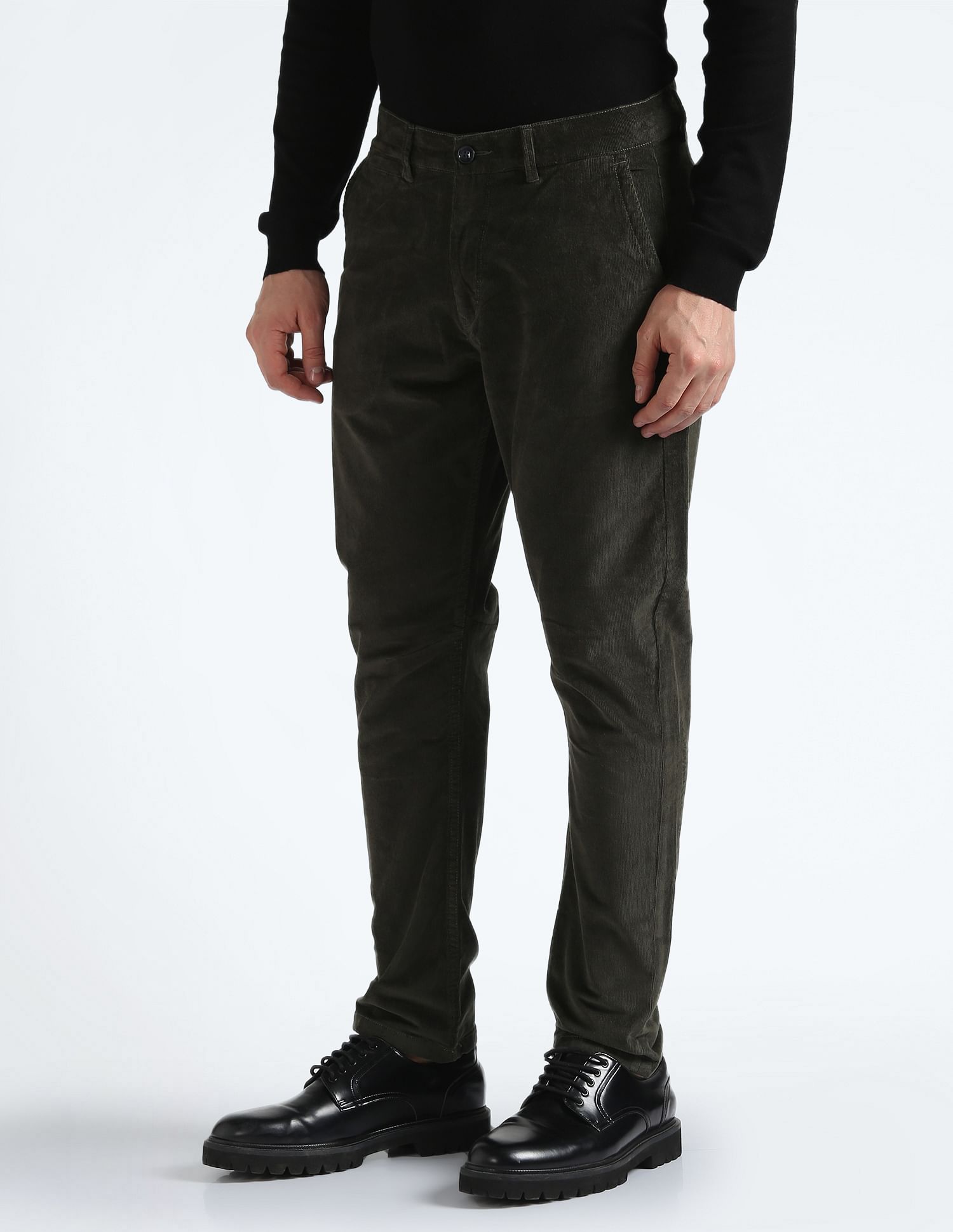 Flying Machine Corduroy Solid Trousers