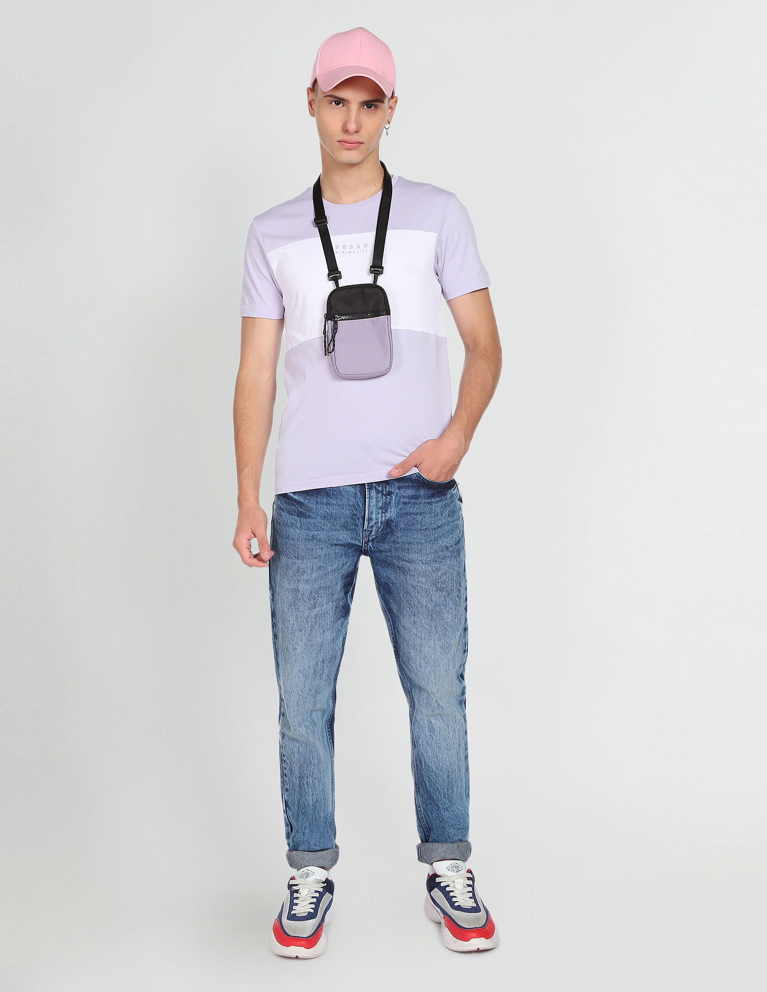 Flying Machine Cotton Colour Block T-Shirt