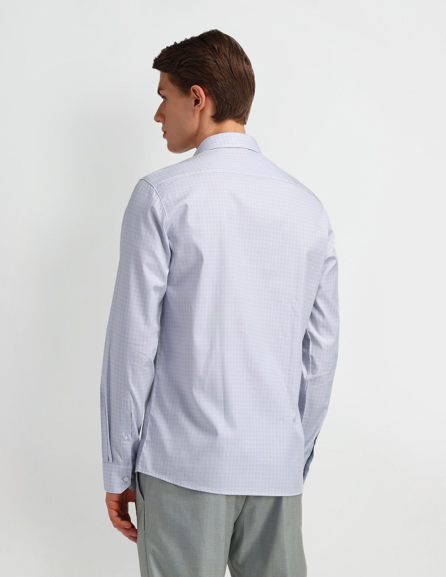 Arrow Manhattan Slim Fit Micro Checked Shirt