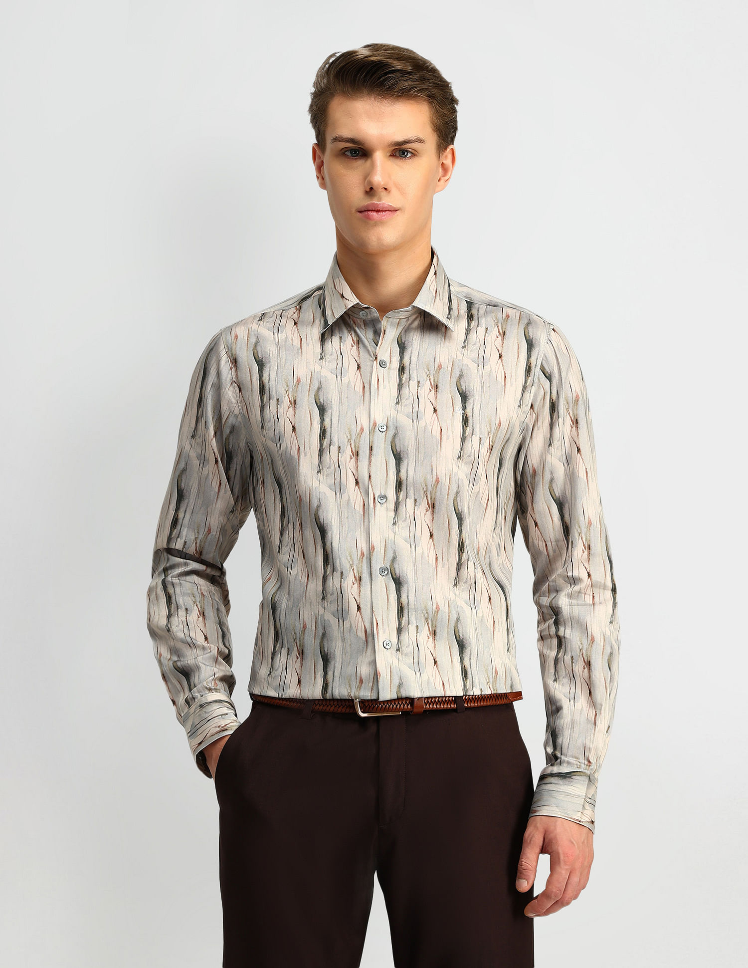 Arrow Abstract Printed Manhattan Slim Fit Shirt