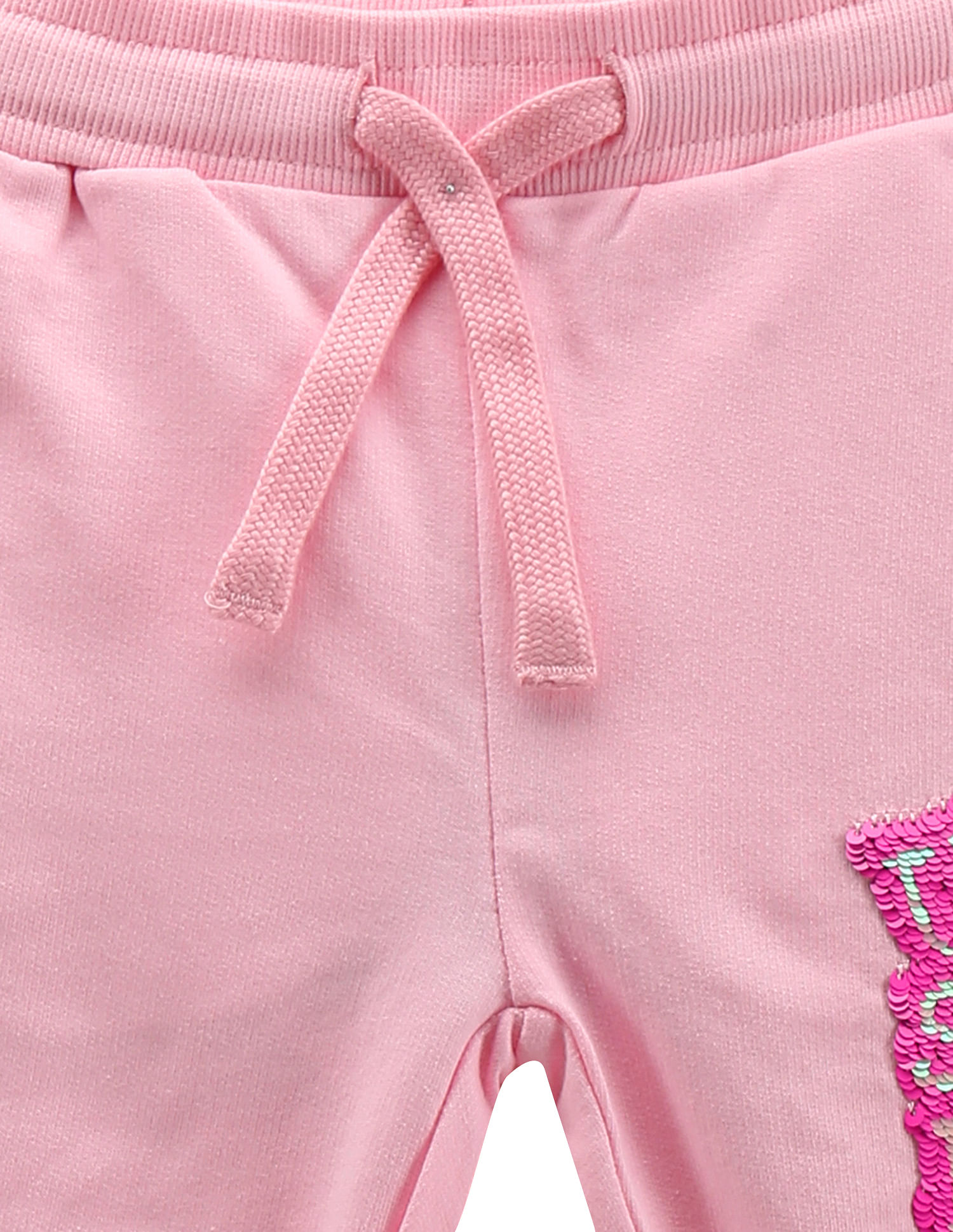 U.S. Polo Assn. Kids Girls Flip Sequin Cotton Track Pants