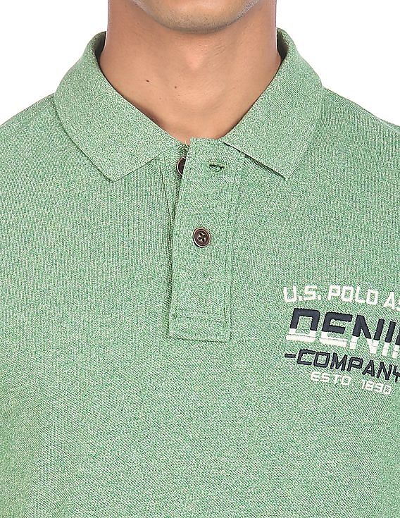 U.S. Polo Assn. Denim Co. Short Sleeve Heathered Polo Shirt