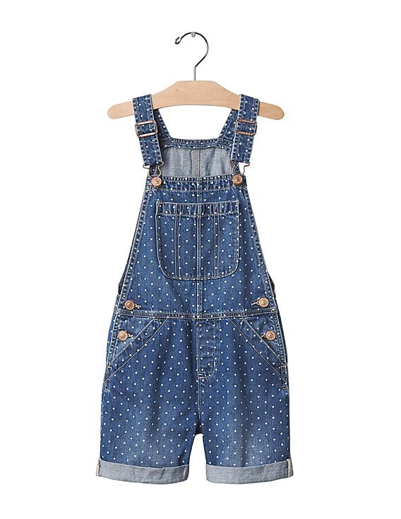 Buy GAP Girls Blue 1969 Polka Dot Denim Short Overalls NNNOW