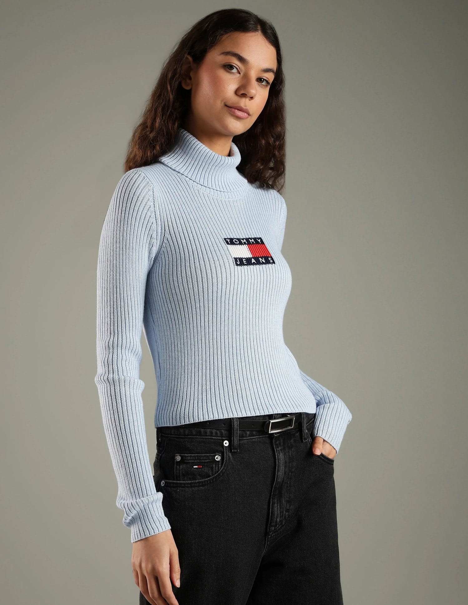 Buy Tommy Hilfiger Slim Fit Polyester Turtleneck Sweater