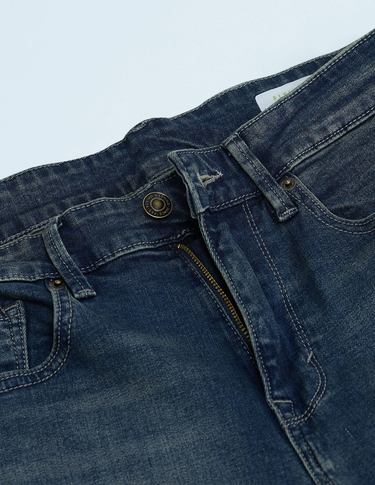 Flying Machine Slash Slim Tapered Washed Jeans