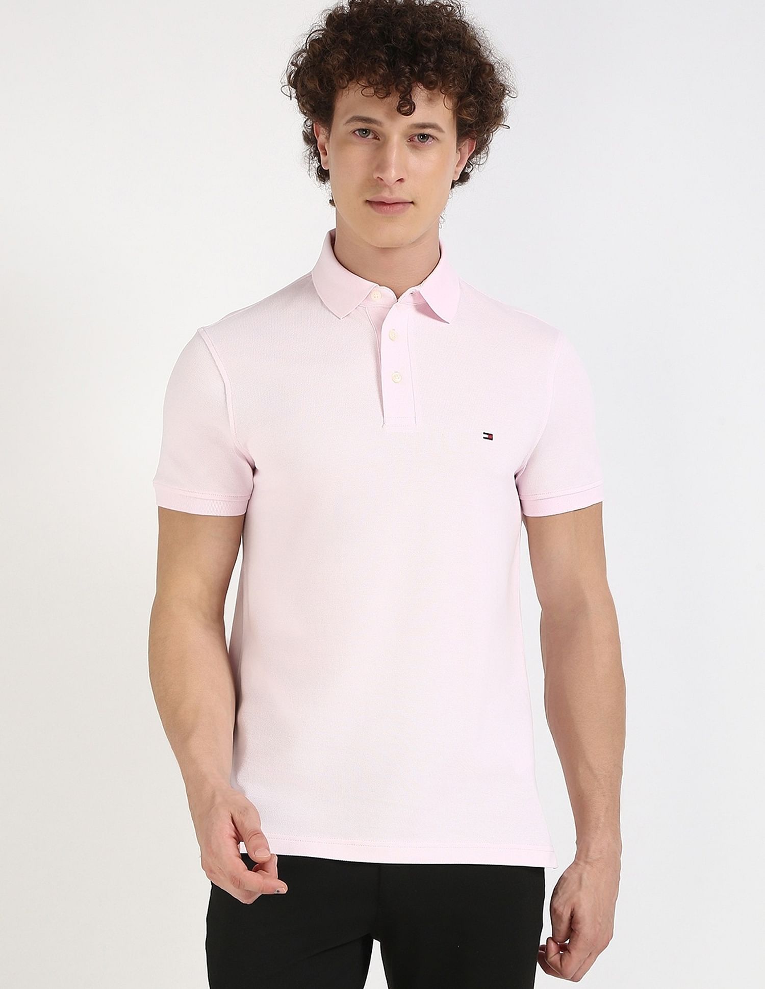 Tommy Hilfiger Solid Slim-Fit Cotton Polo Shirt